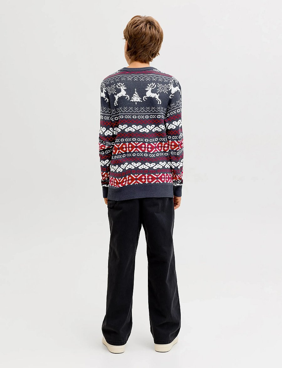 Jack & Jones - JJXMAS FROSTY KNIT CREW NECK JNR - pullover - sky captain - 2