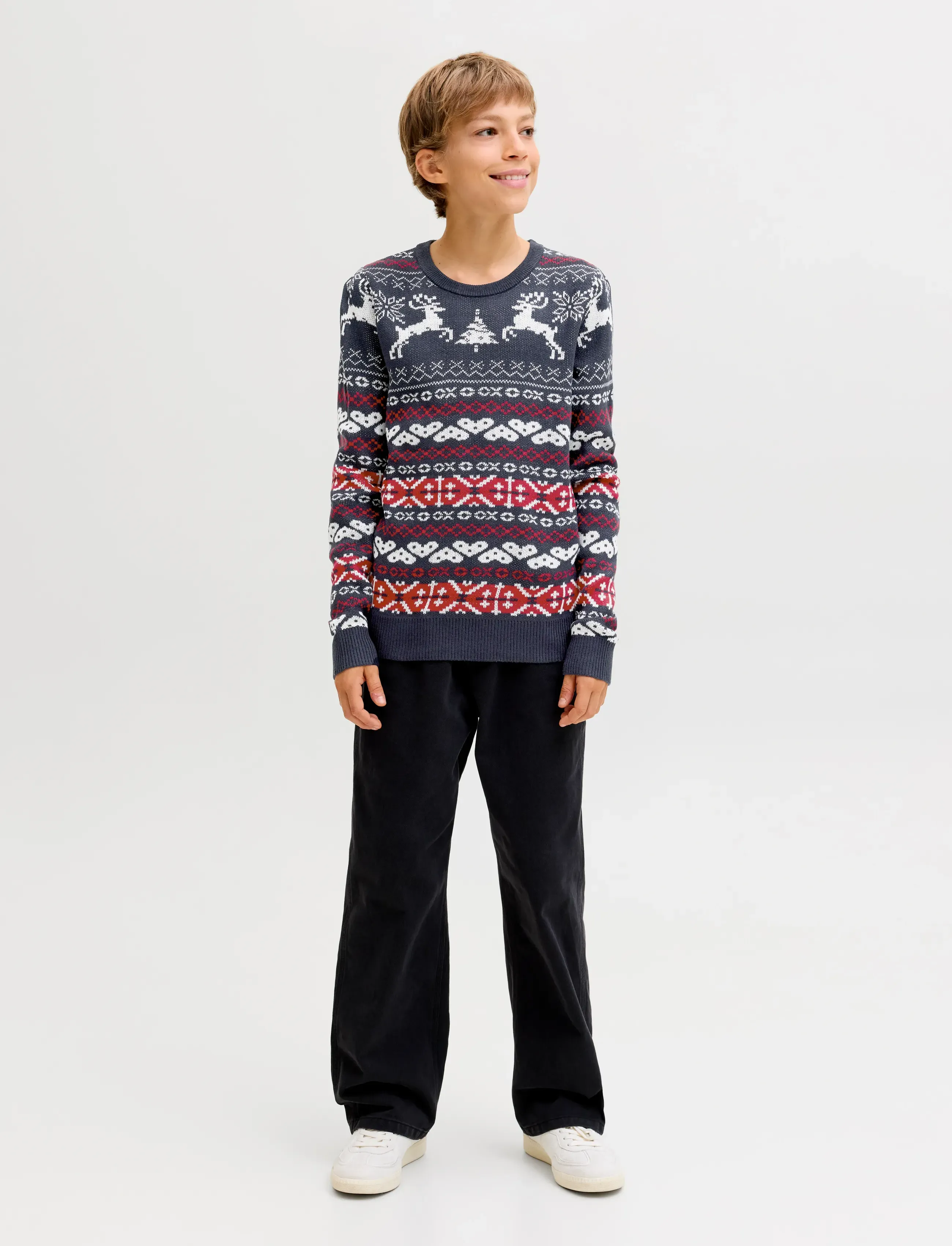 Jack & Jones - JJXMAS FROSTY KNIT CREW NECK JNR - pullover - sky captain - 4