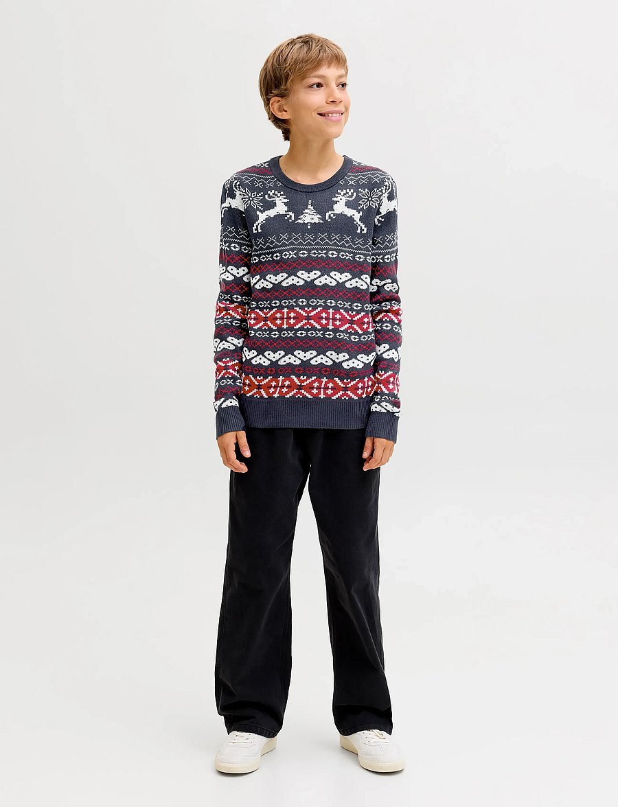 Jack & Jones - JJXMAS FROSTY KNIT CREW NECK JNR - pullover - sky captain - 4