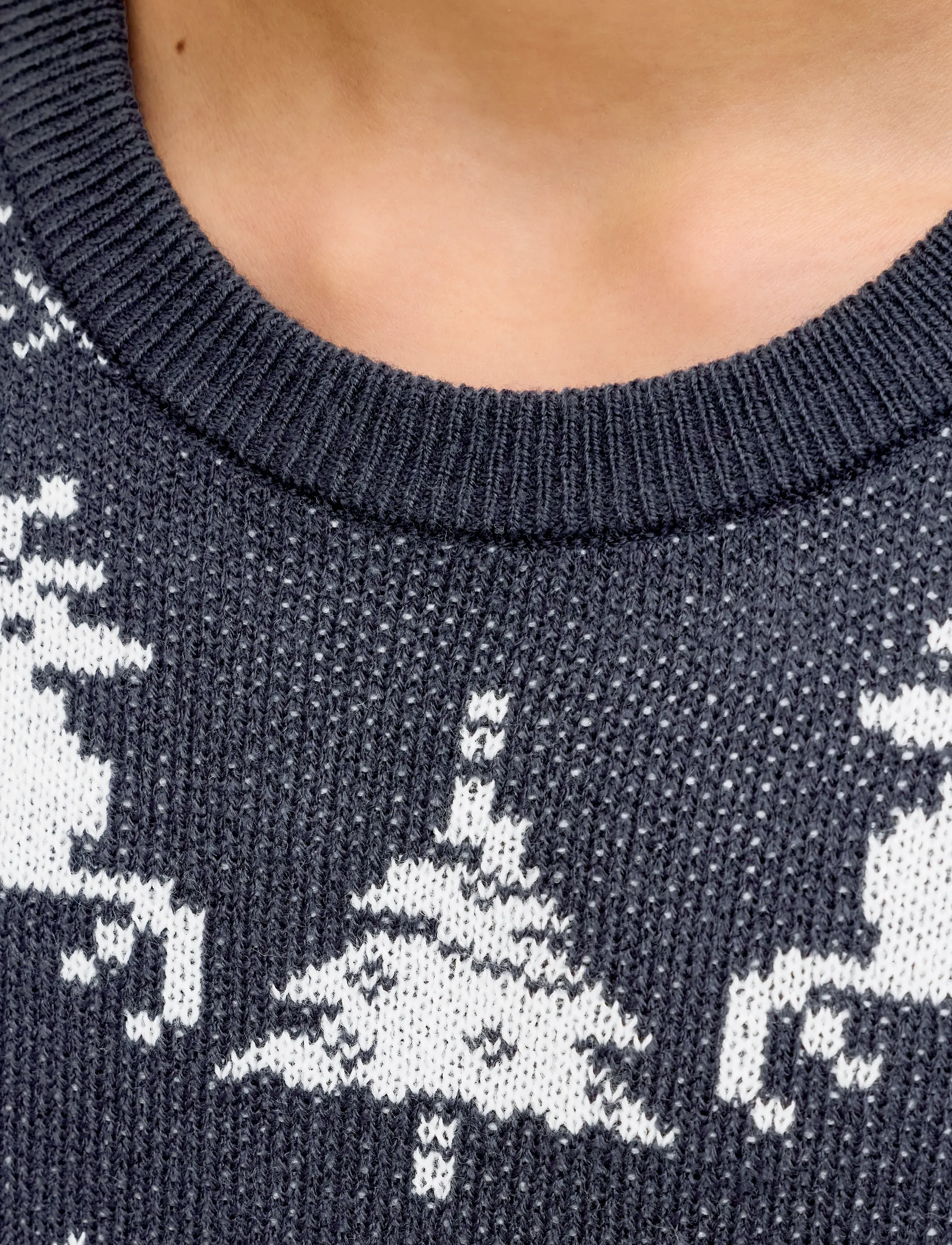 Jack & Jones JJXMAS FROSTY KNIT CREW NECK JNR - Meestele - SKY CAPTAIN / navy