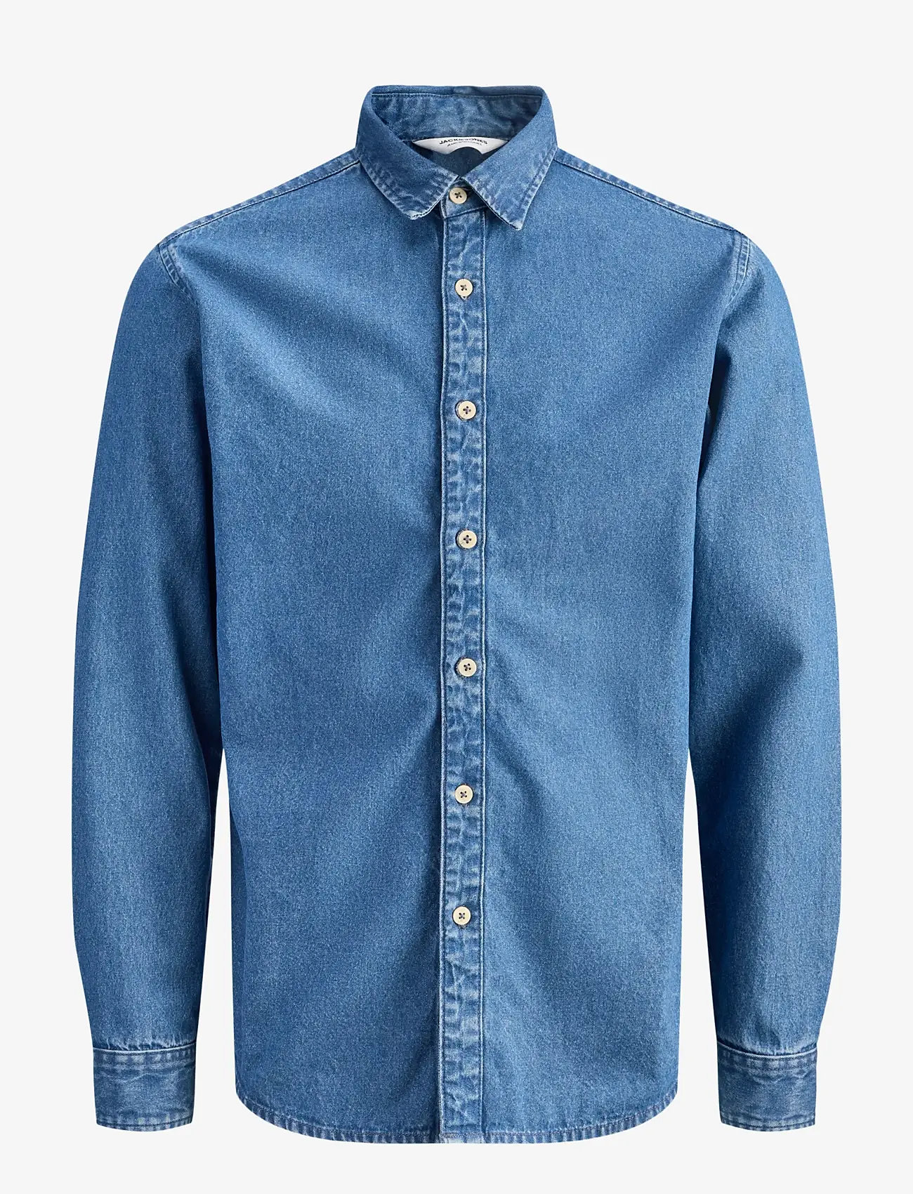 Jack & Jones - JJESTANLEY JJSHIRT AT 021 NOOS JNR - pikkade varrukatega särgid - blue denim - 1