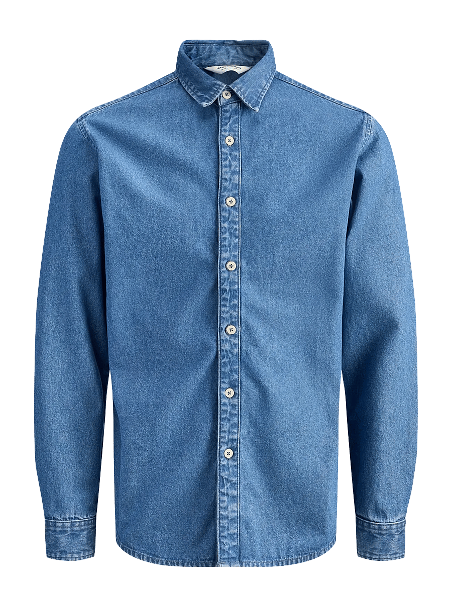 Jack & Jones - JJESTANLEY JJSHIRT AT 021 NOOS JNR - langærmede skjorter - blue denim - 1