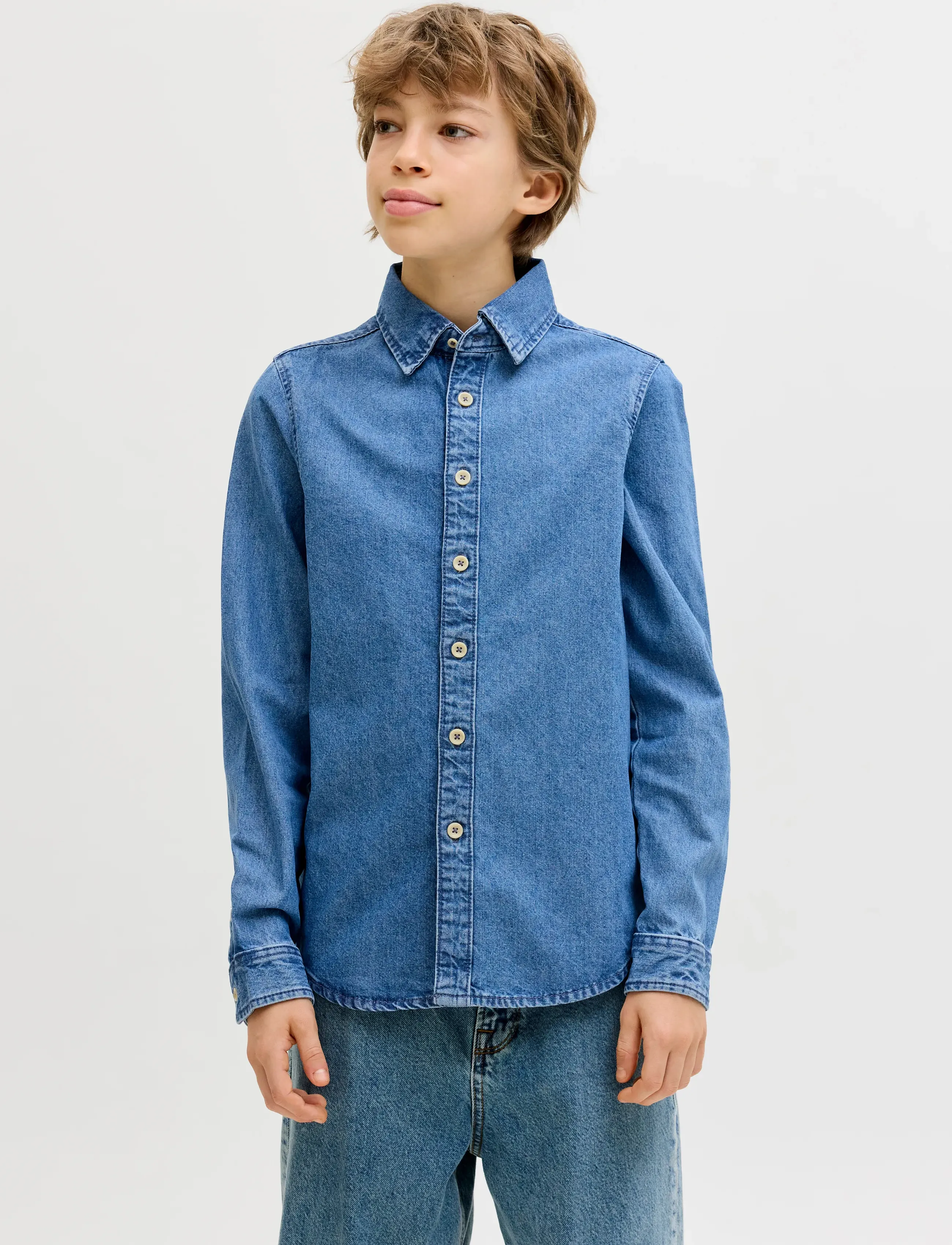 Jack & Jones JJESTANLEY JJSHIRT AT 021 NOOS JNR - Kleidung - BLUE DENIM / blue