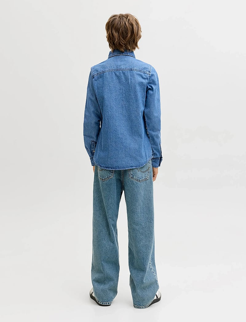 Jack & Jones - JJESTANLEY JJSHIRT AT 021 NOOS JNR - pikkade varrukatega särgid - blue denim - 3