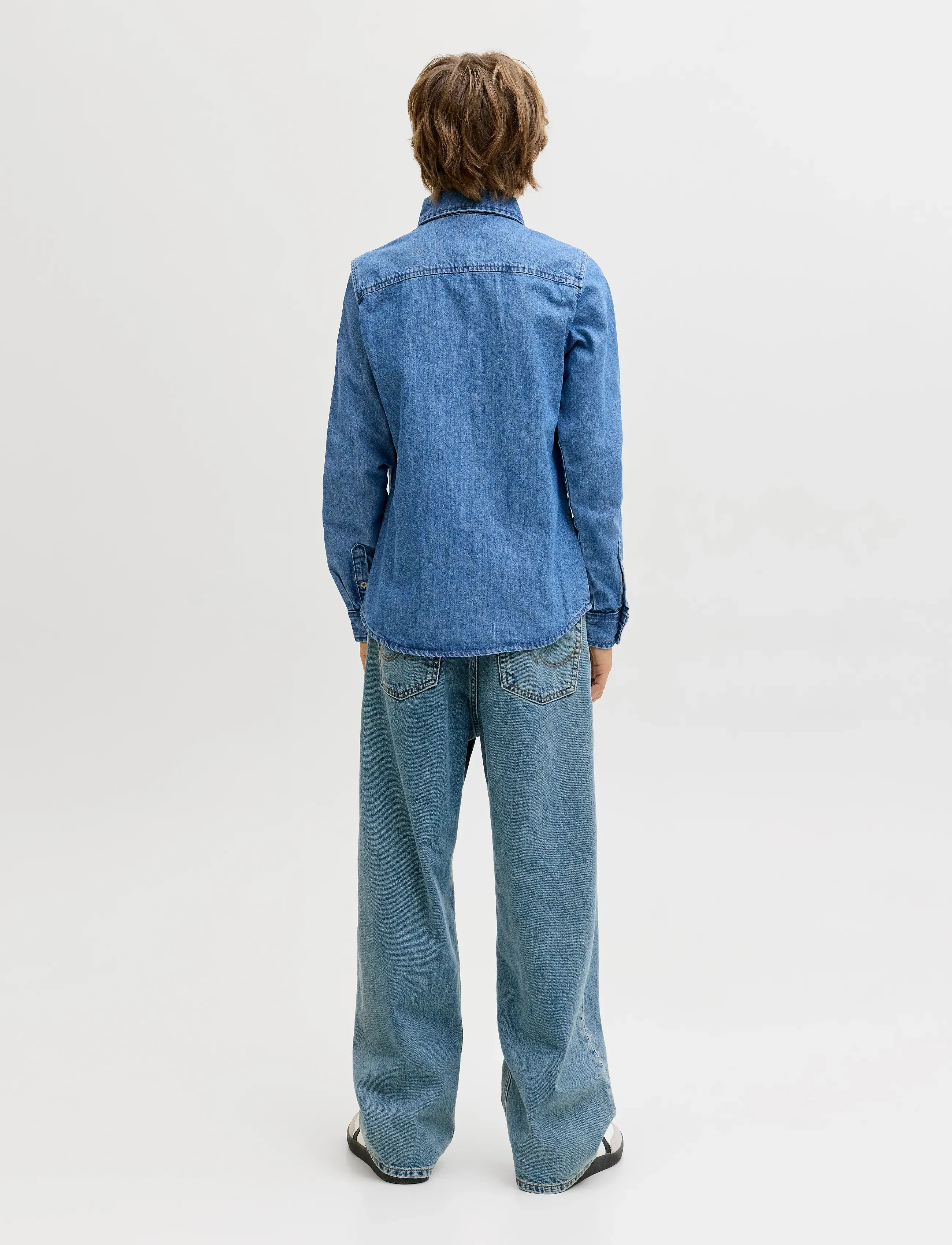 Jack & Jones - JJESTANLEY JJSHIRT AT 021 NOOS JNR - langærmede skjorter - blue denim - 3