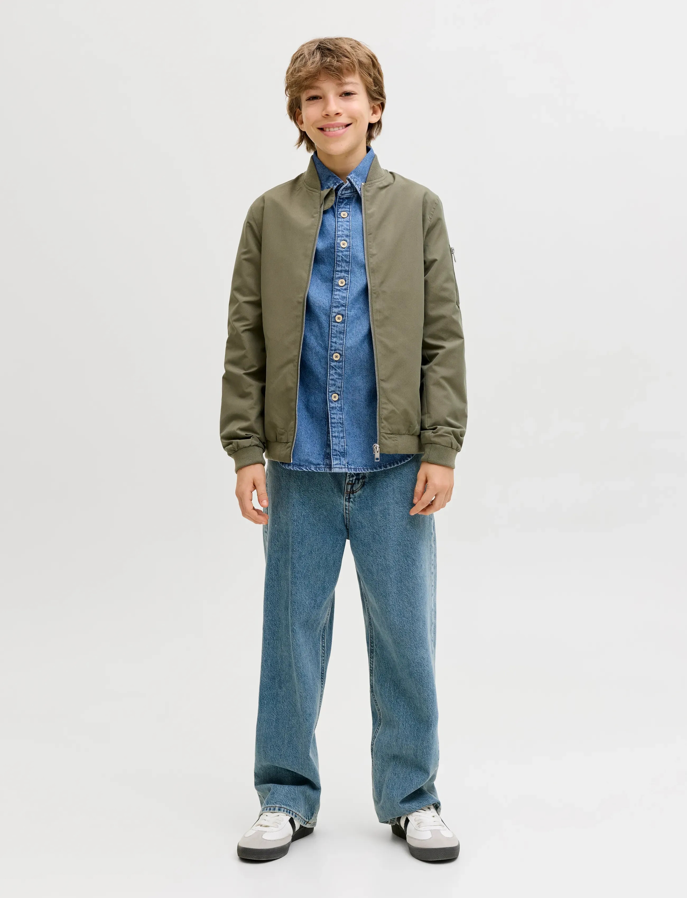 Jack & Jones - JJESTANLEY JJSHIRT AT 021 NOOS JNR - langærmede skjorter - blue denim - 4