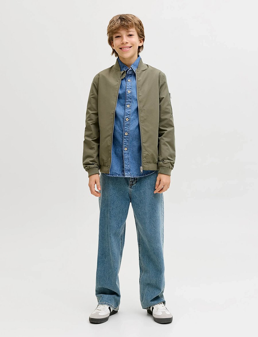 Jack & Jones - JJESTANLEY JJSHIRT AT 021 NOOS JNR - langærmede skjorter - blue denim - 4
