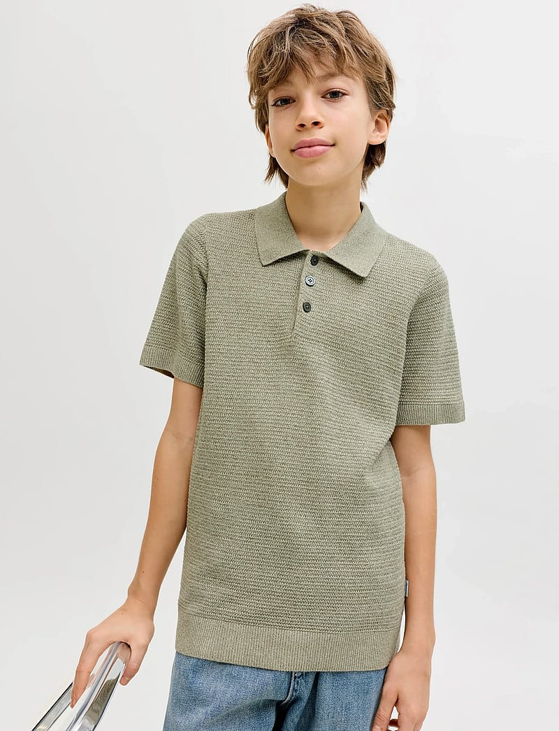 Jack & Jones - JPRBLURILEY KNIT POLO SS JNR - kurzärmelig - mermaid - 5