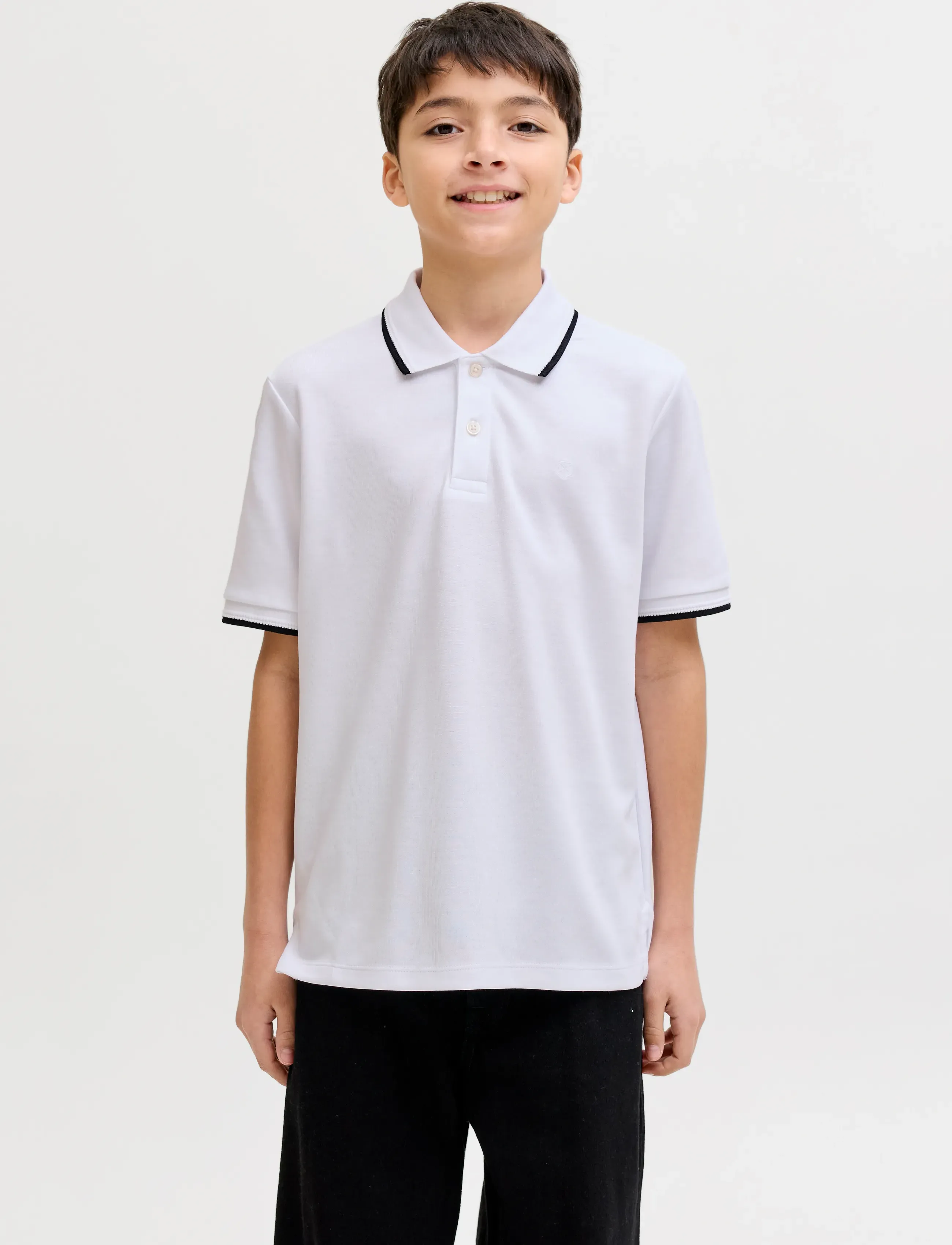 Jack & Jones Jprblaethan Detail Ss Polo Jnr, 152, Shirts, Weiß - Short-sleeved Kinder