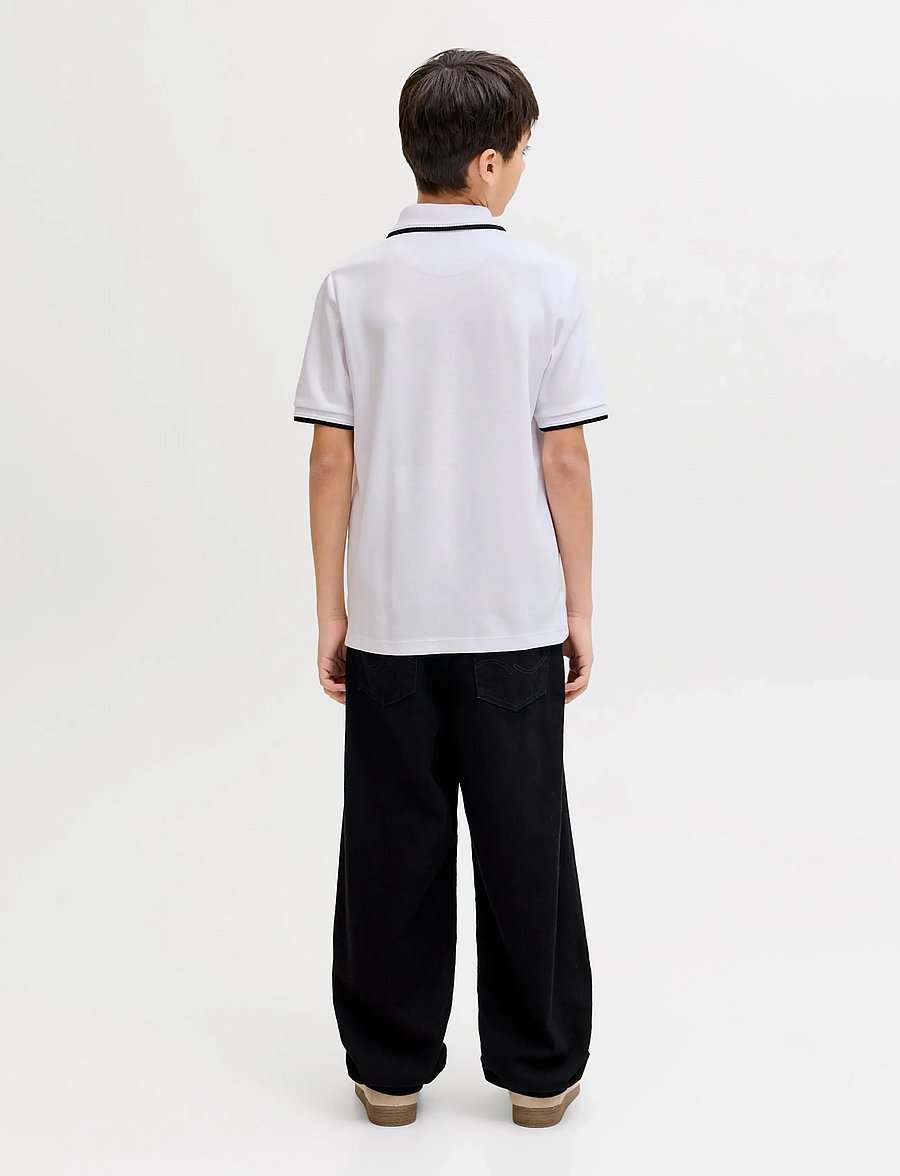 Jack & Jones - JPRBLAETHAN DETAIL SS POLO JNR - kortærmede poloer - bright white - 3