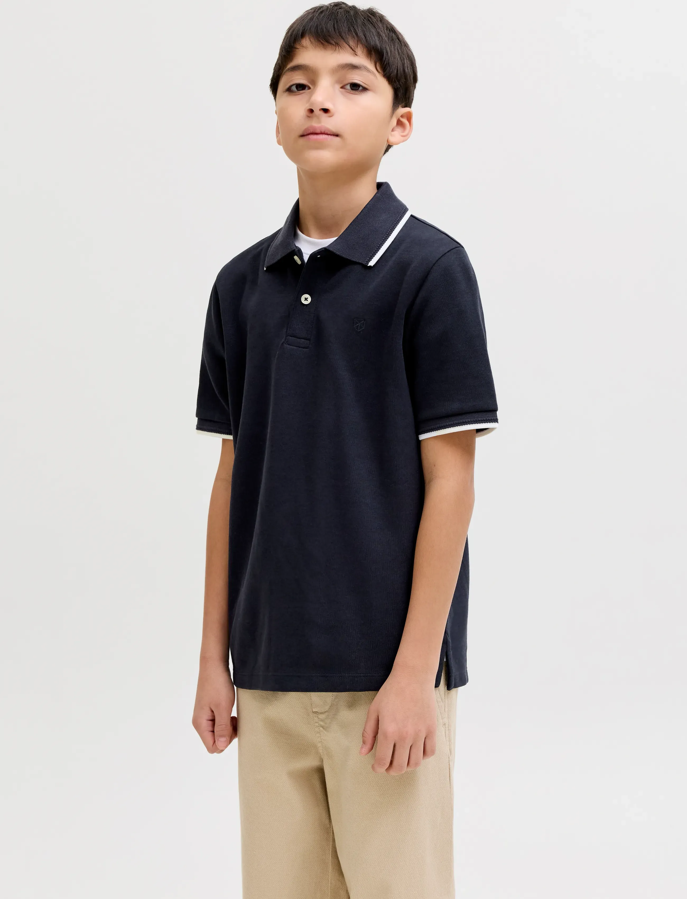 Jack & Jones JPRBLAETHAN DETAIL SS POLO JNR - Lyhythihaiset - NIGHT SKY / navy