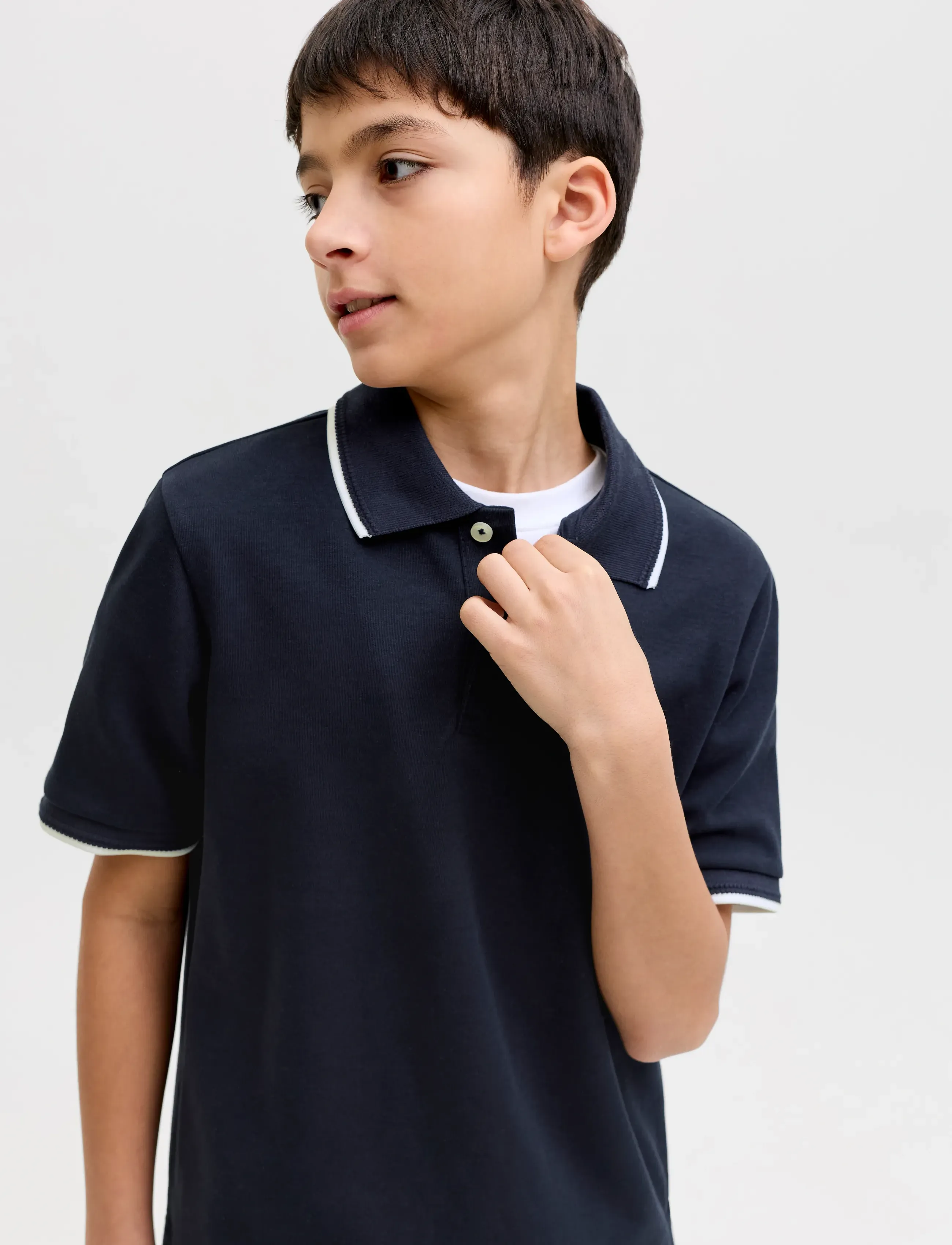 Jack & Jones - JPRBLAETHAN DETAIL SS POLO JNR - kortærmede poloer - night sky - 5