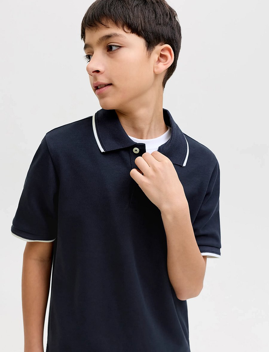Jack & Jones - JPRBLAETHAN DETAIL SS POLO JNR - kortærmede poloer - night sky - 5