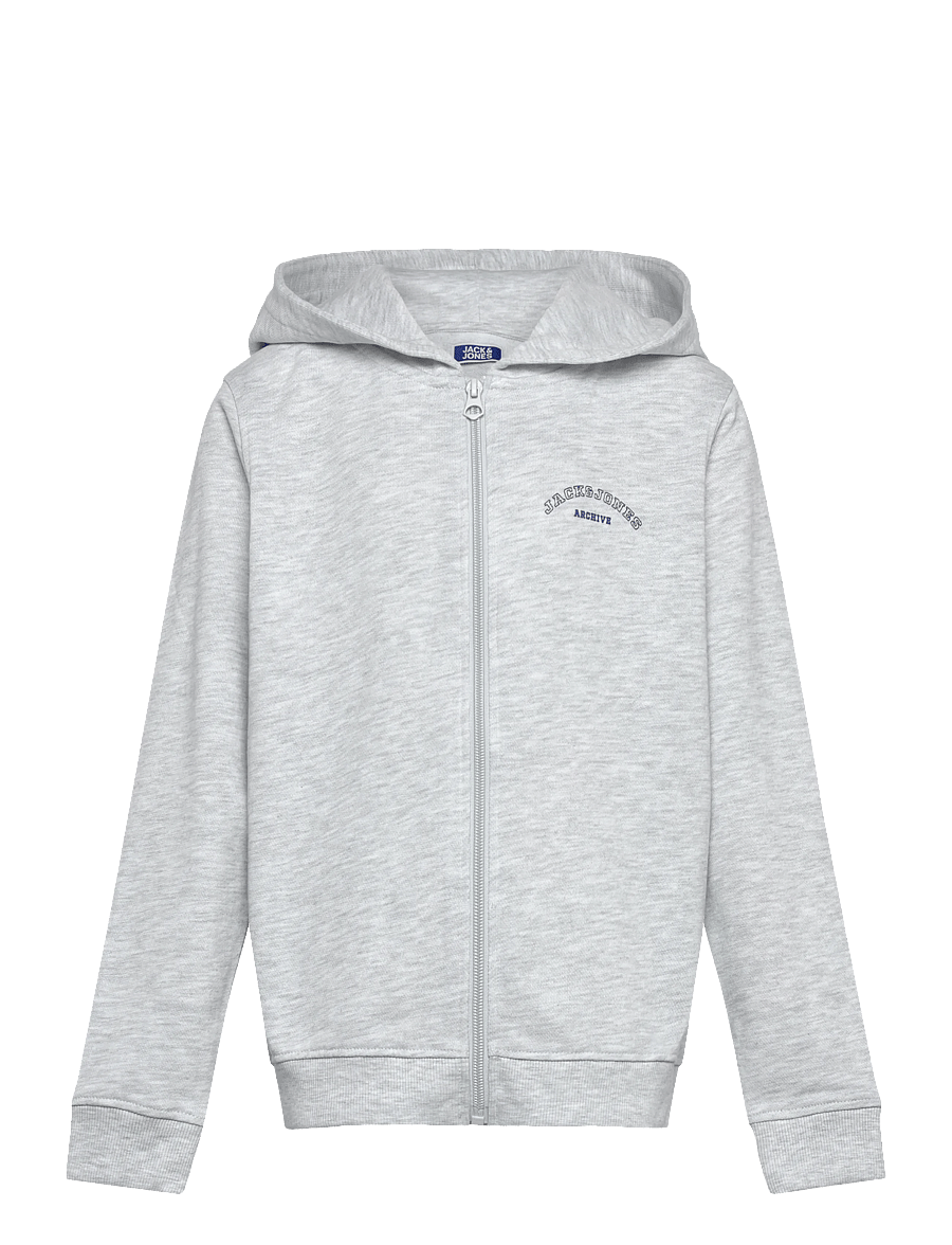 Jack & Jones - JJCOLLEGE LOGO SWEAT ZIP HOOD JNR - kapuutsiga pusad - white melange - 0