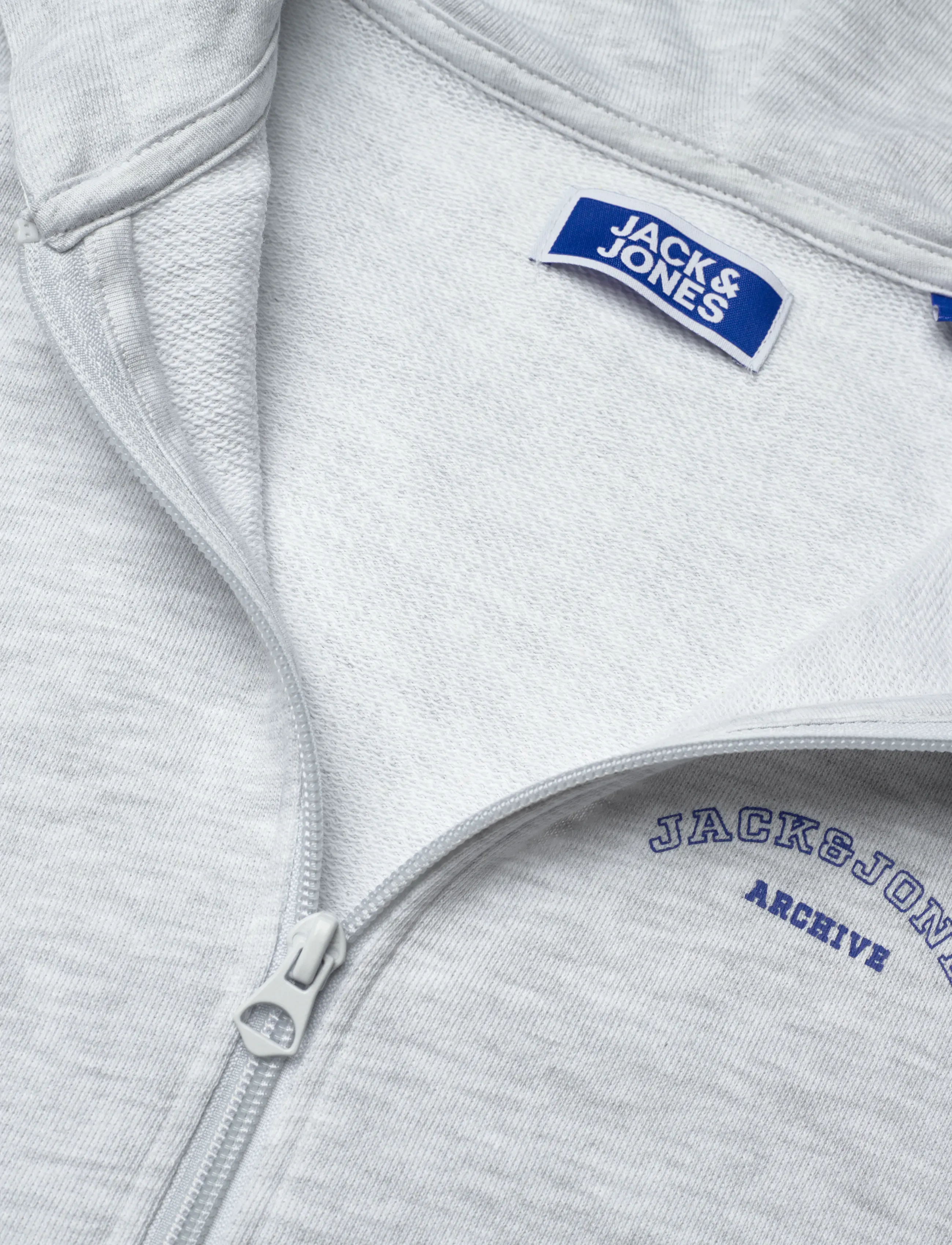 Jack & Jones - JJCOLLEGE LOGO SWEAT ZIP HOOD JNR - hættetrøjer - white melange - 2