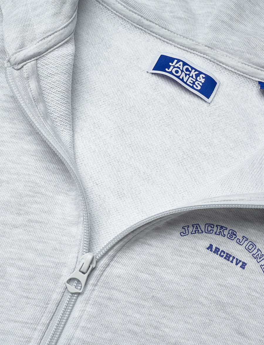 Jack & Jones - JJCOLLEGE LOGO SWEAT ZIP HOOD JNR - kapuutsiga pusad - white melange - 2