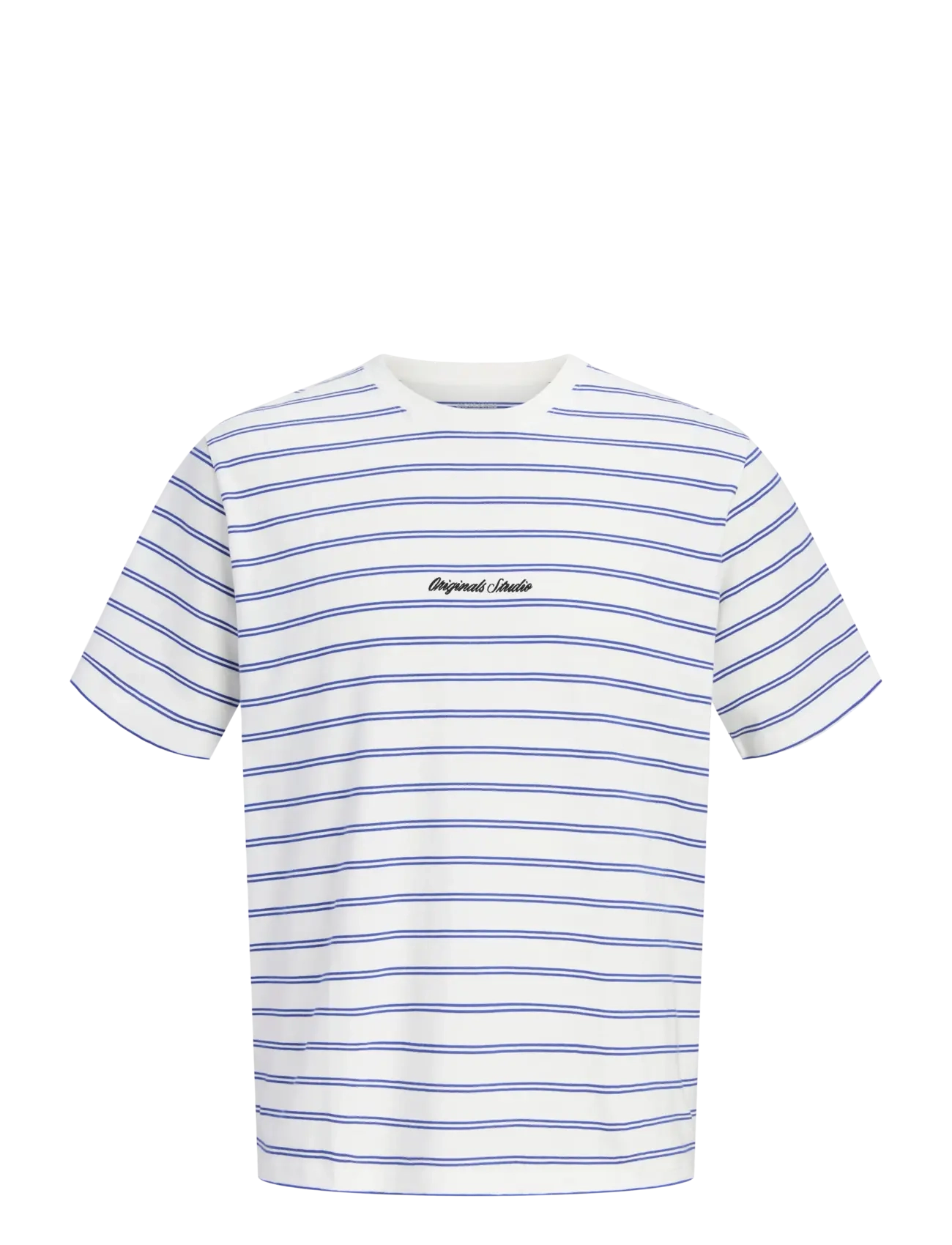 Jack & Jones JORNORREBRO STRIPE TEE SS CN MNI - Overdele - CLOUD DANCER / blue
