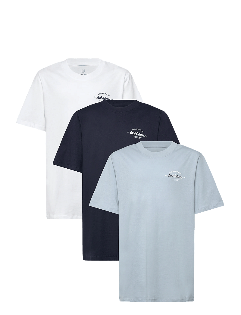 Jack & Jones - JJBRANDON TEE SS CREW NECK 3PK MP JNR - short-sleeved t-shirts - bright white - 0