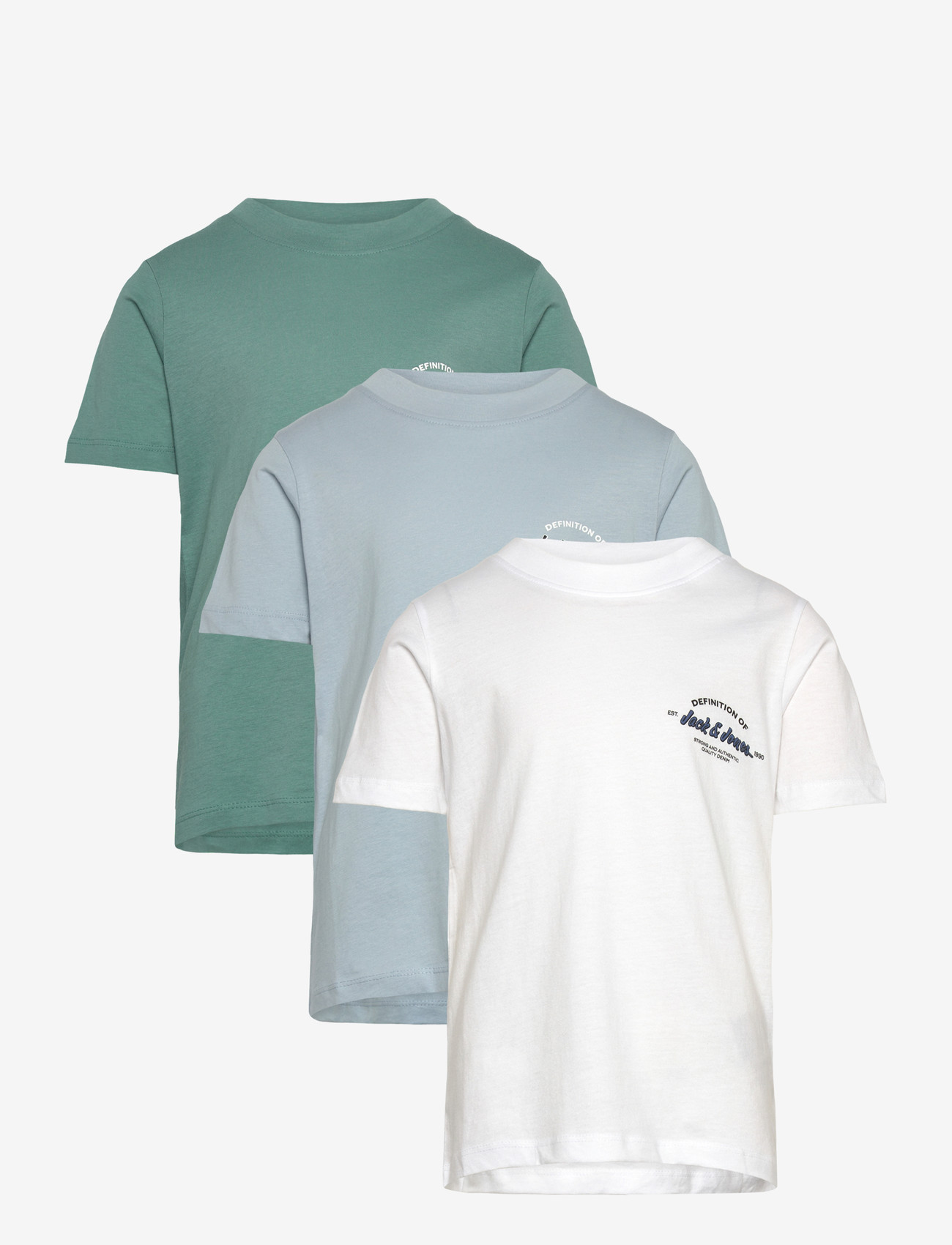 Jack & Jones - JJBRANDON TEE SS CREW NECK 3PK MP JNR - short-sleeved t-shirts - bright white - 0