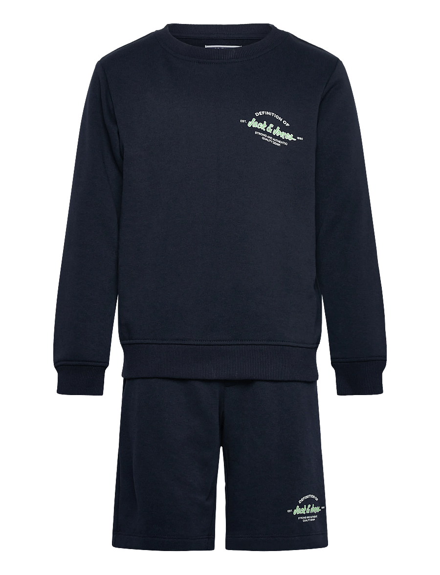 Jack & Jones - JJBRANDON SWEATSHIRT/SHORTS SET MP JNR - sets mit langärmeligem t-shirt - navy blazer - 1