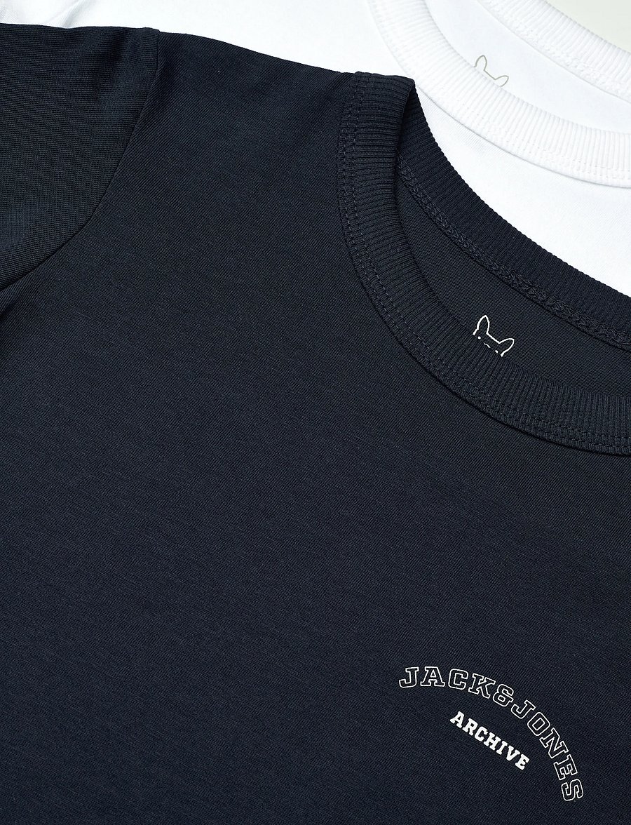 Jack & Jones - JJCOLLEGE LOGO TEE SS CN 2PK MP JNR - kortærmede t-shirts - navy blazer - 1
