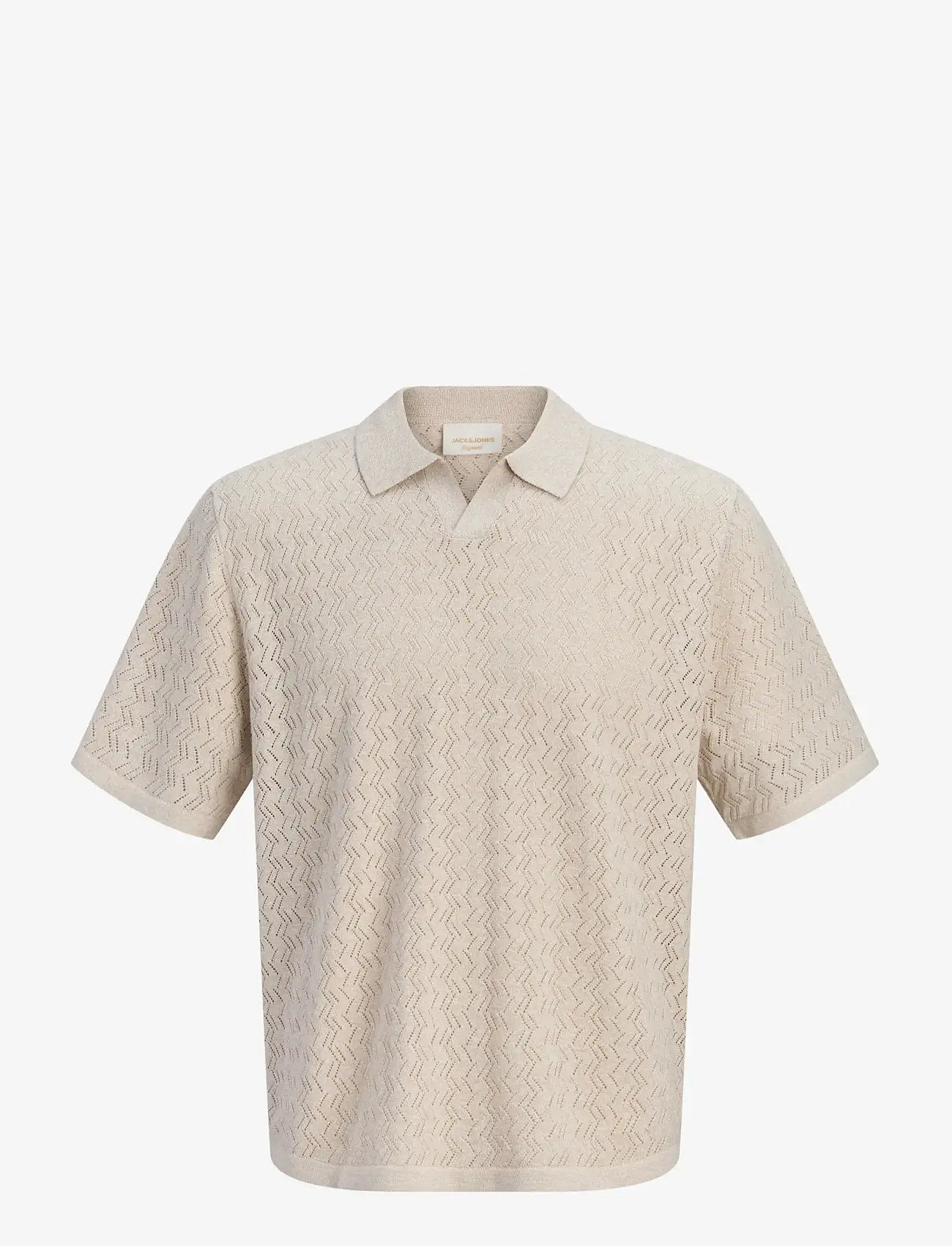 Jack & Jones - JORTYLER KNIT SS SPLIT NECK POLO SN JNR - kortærmede poloer - feather gray - 1