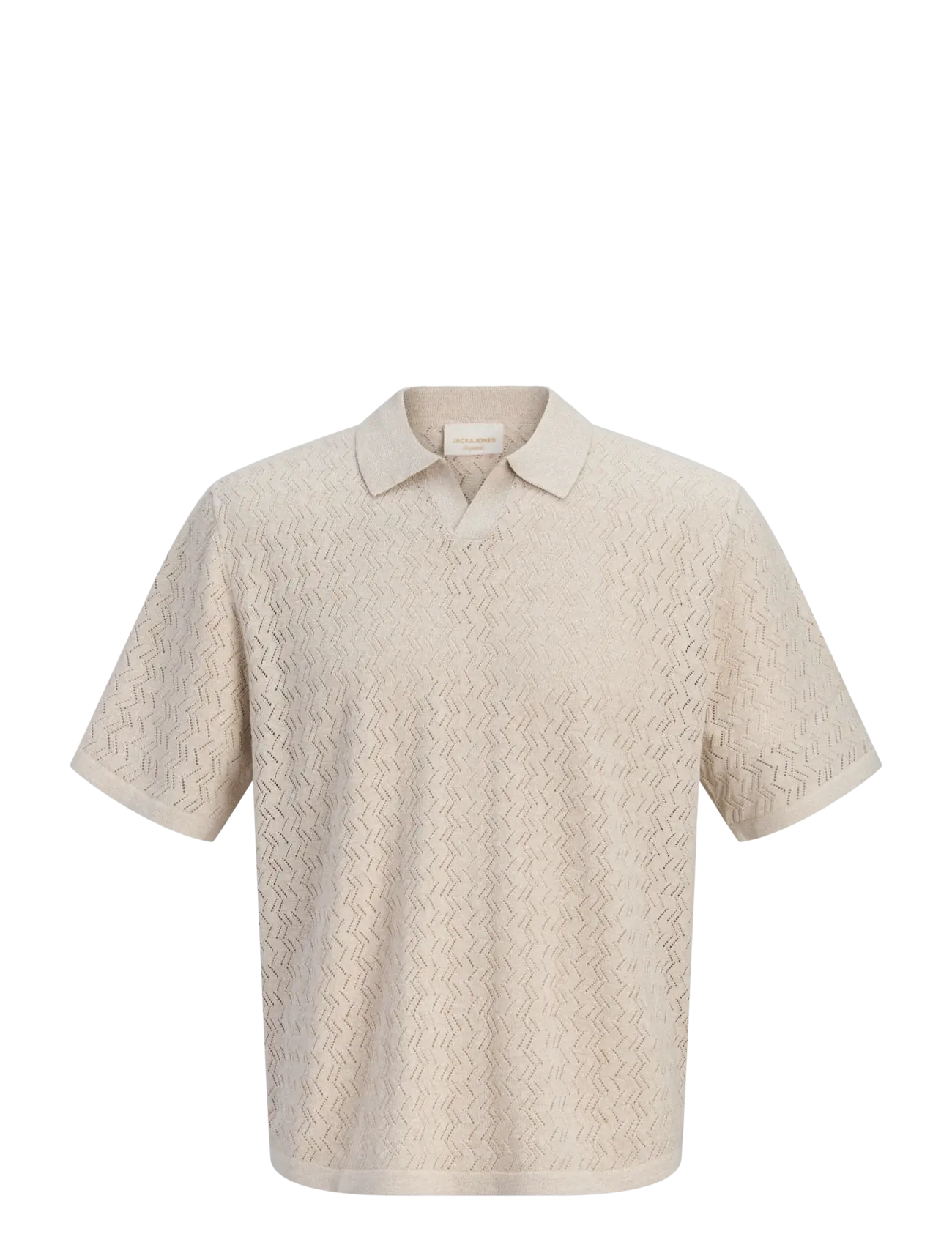 Jack & Jones JORTYLER KNIT SS SPLIT NECK POLO SN JNR - Shop efter størrelse - FEATHER GRAY / grey