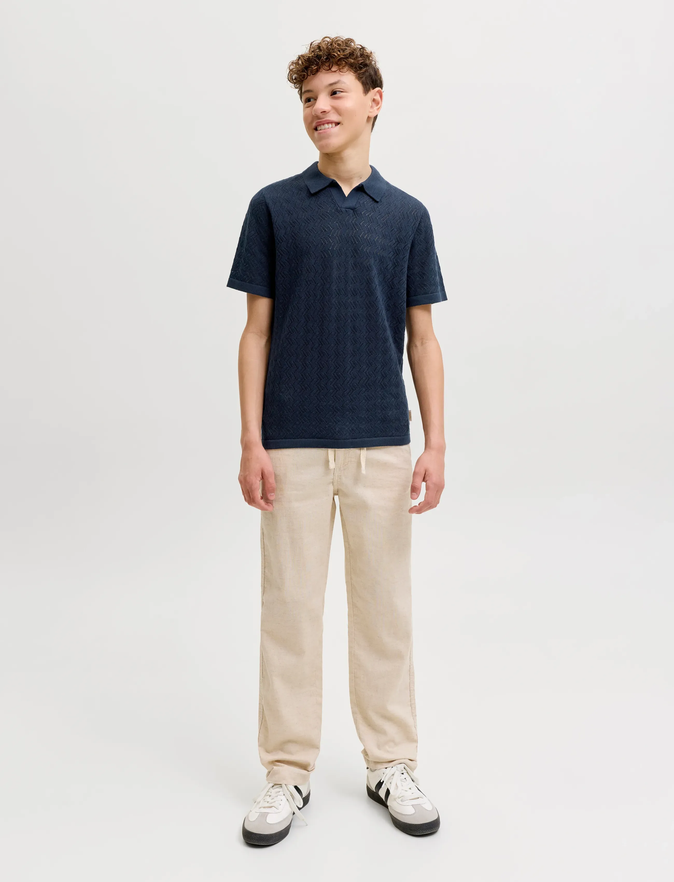 Jack & Jones - JORTYLER KNIT SS SPLIT NECK POLO SN JNR - kortærmede poloer - sky captain - 3