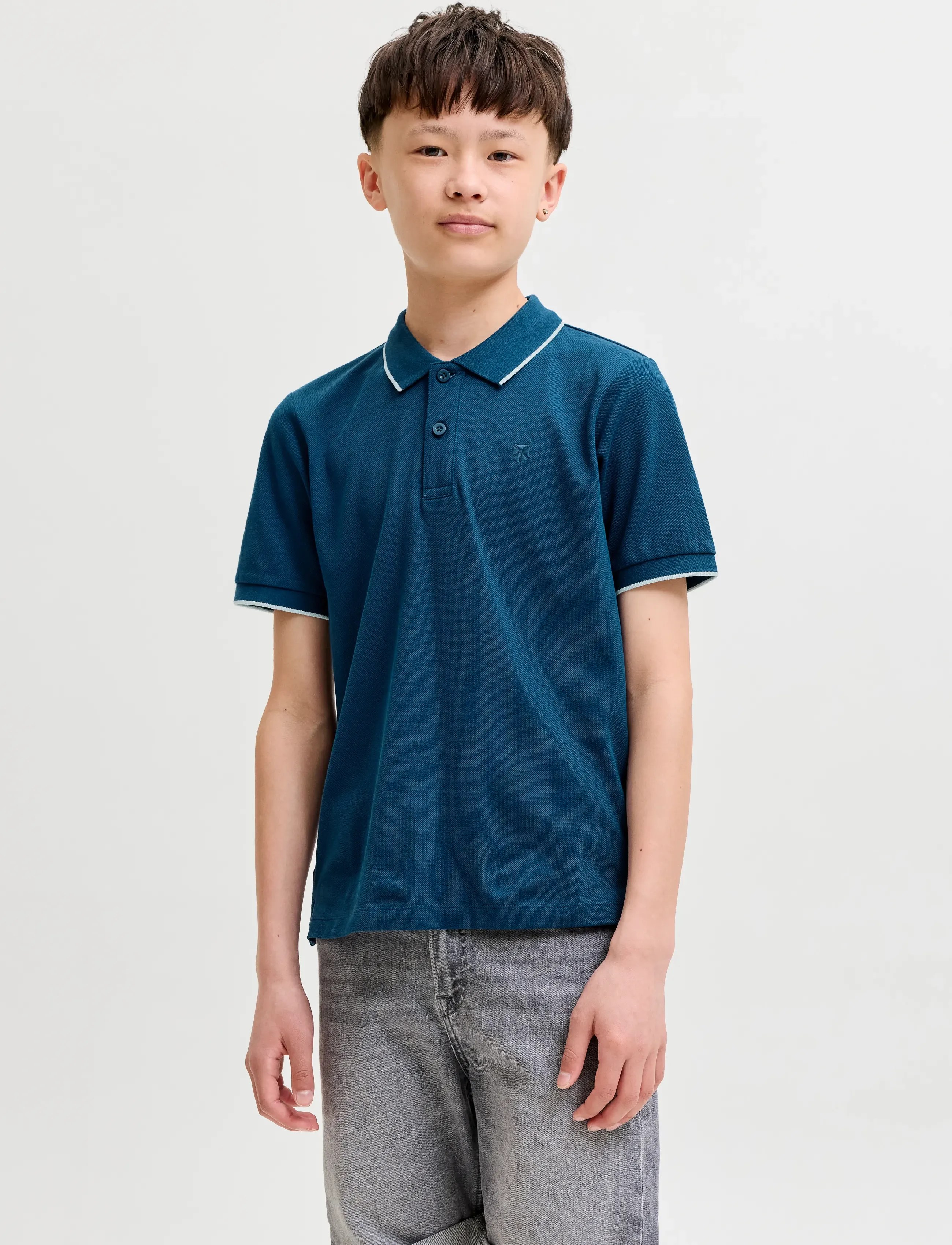 Jack & Jones Jprblaweston Ss Polo Jnr, 176, Shirts, Weiß - Short-sleeved Kinder