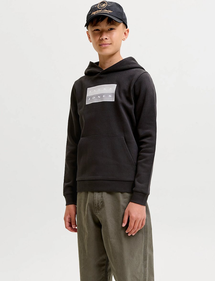 Jack & Jones - JCOFUSION GRAPHIC SWEAT HOOD UNB SN JNR - huvtröjor - black - 0