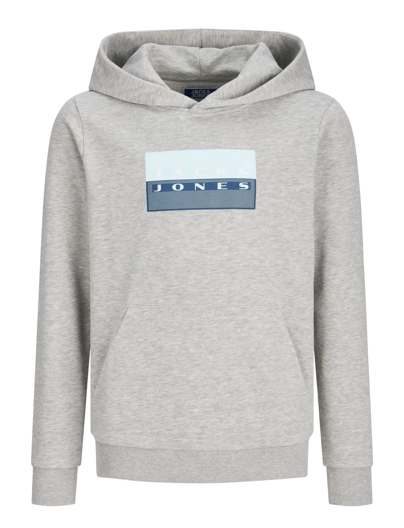 Jack & Jones JCOFUSION GRAPHIC SWEAT HOOD UNB SN JNR - Inspiration - LIGHT GREY MELANGE / grey