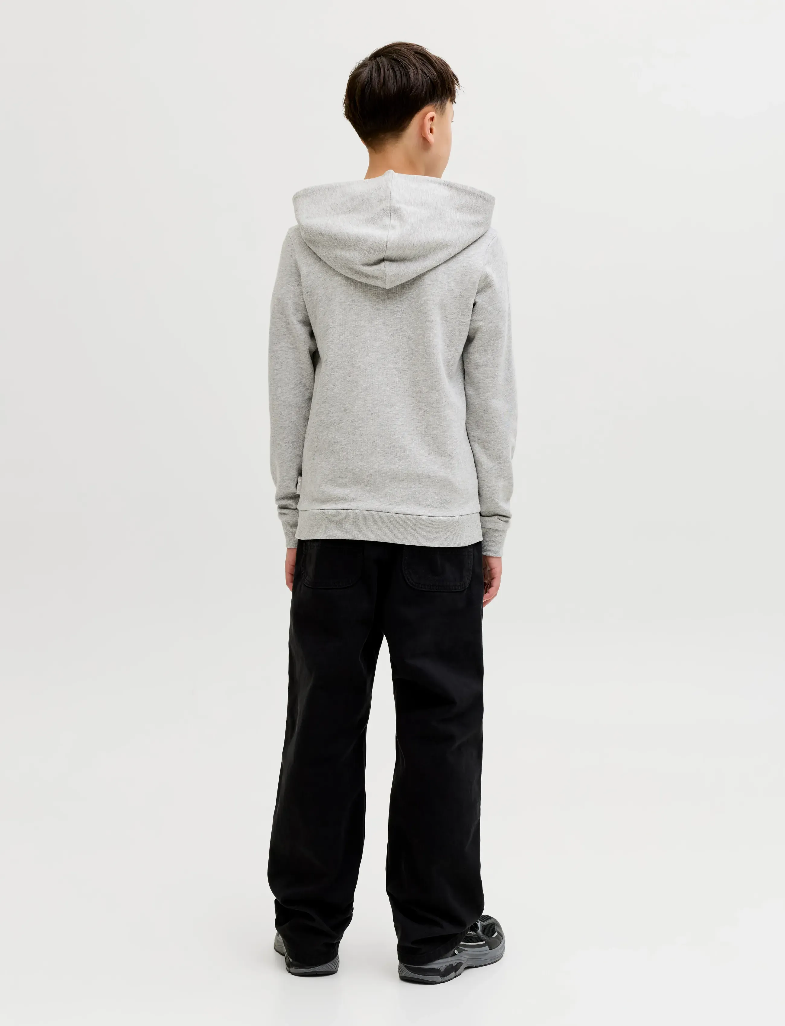 Jack & Jones - JCOFUSION GRAPHIC SWEAT HOOD SN JNR - hoodies - light grey melange - 3