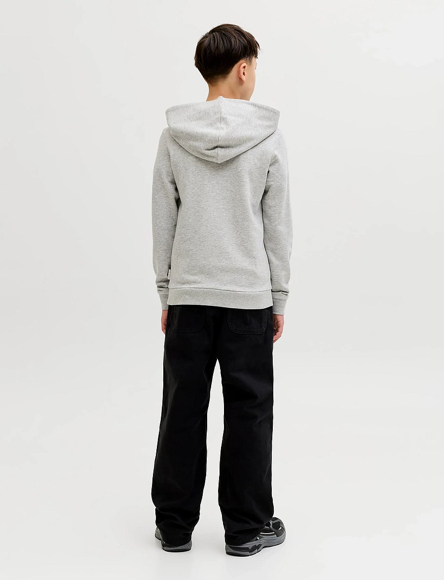 Jack & Jones - JCOFUSION GRAPHIC SWEAT HOOD SN JNR - hættetrøjer - light grey melange - 3