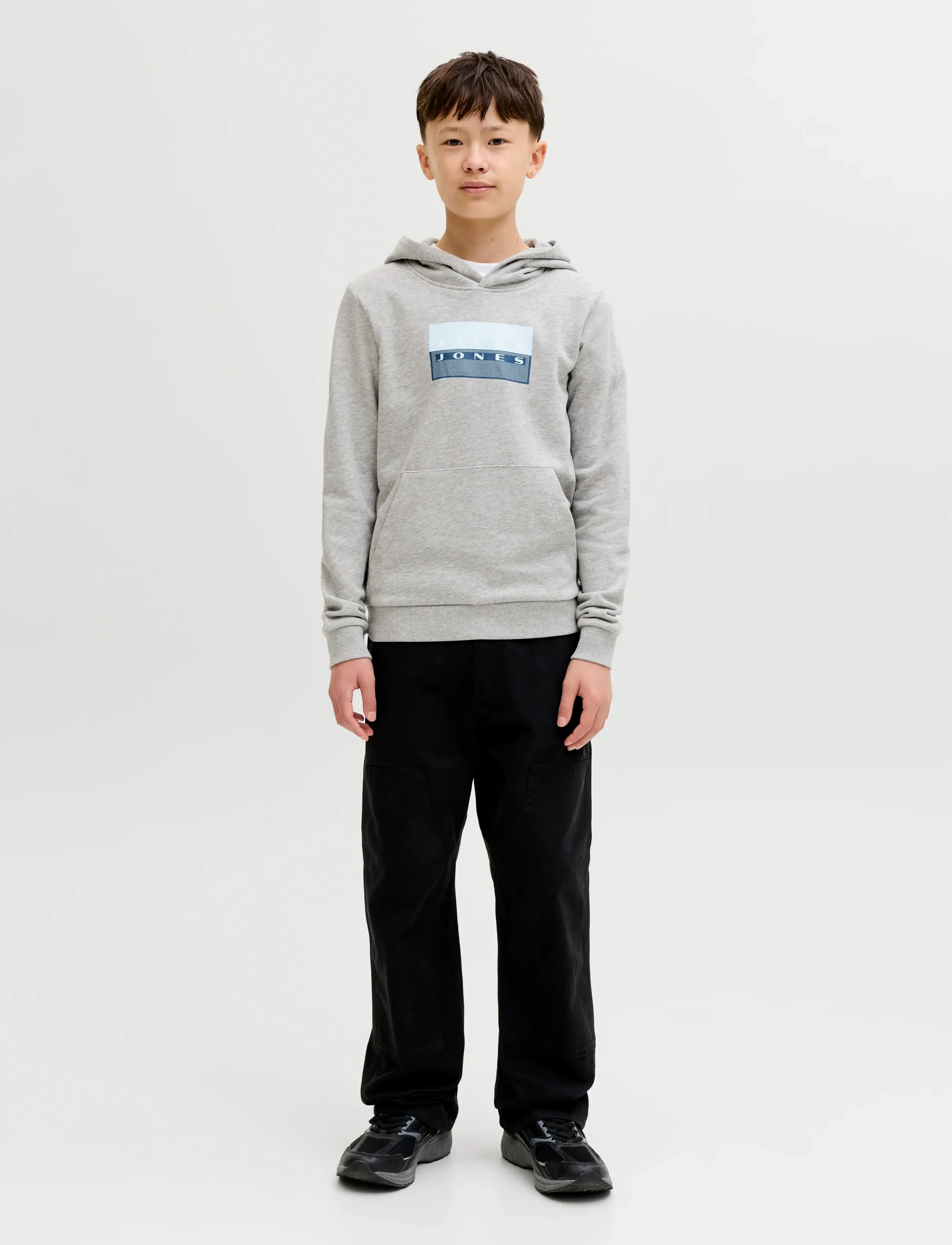 Jack & Jones - JCOFUSION GRAPHIC SWEAT HOOD SN JNR - hoodies - light grey melange - 4