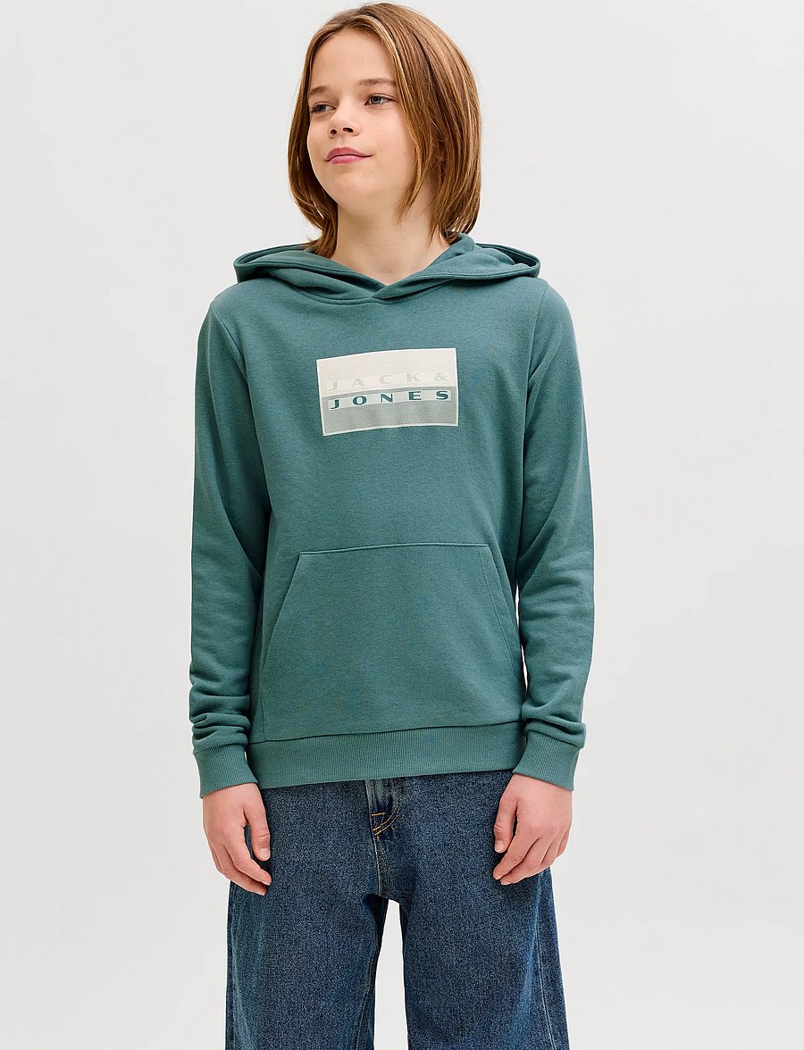 Jack & Jones - JCOFUSION GRAPHIC SWEAT HOOD UNB SN JNR - kapuzenpullover - north atlantic - 0