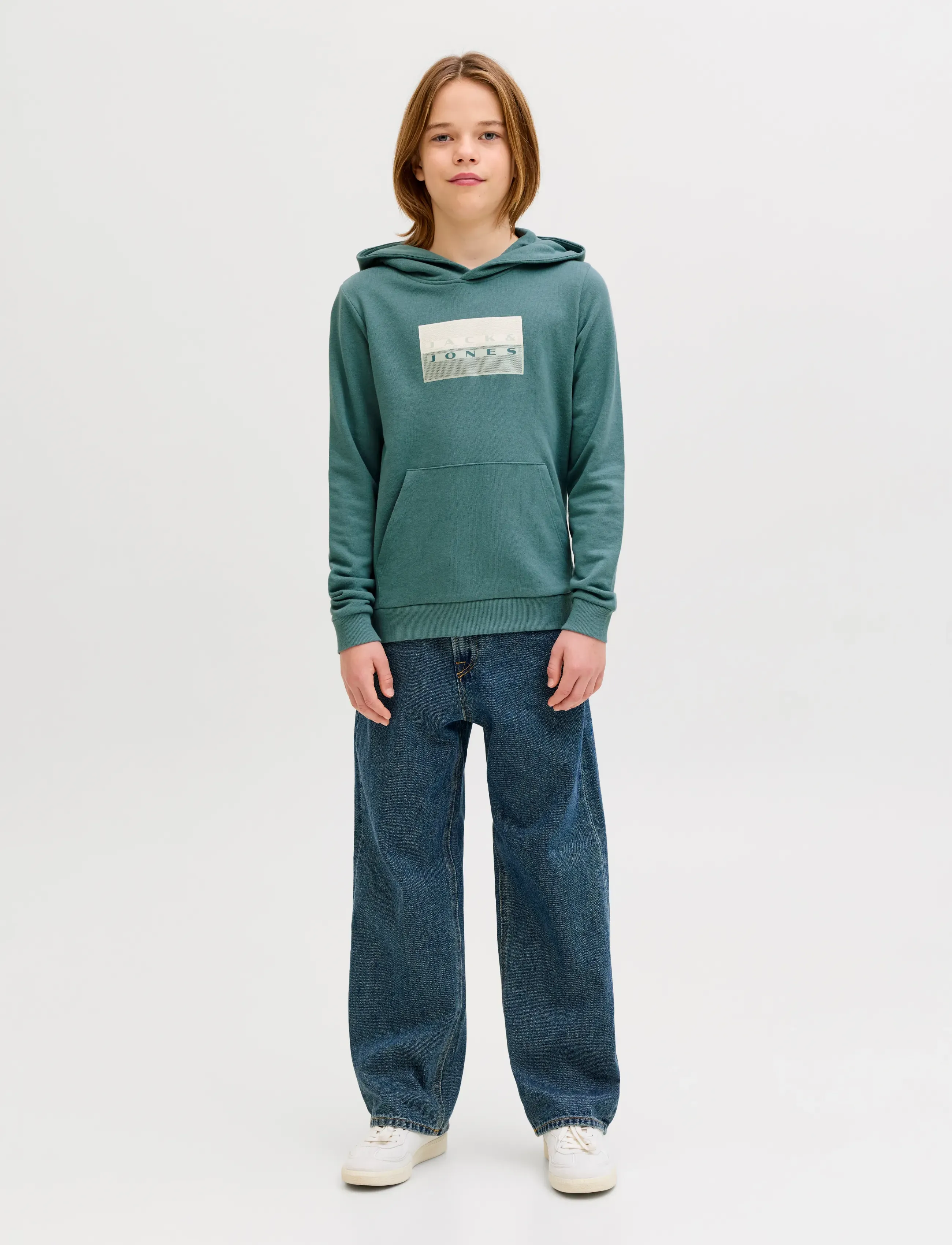 Jack & Jones - JCOFUSION GRAPHIC SWEAT HOOD SN JNR - hættetrøjer - north atlantic - 4