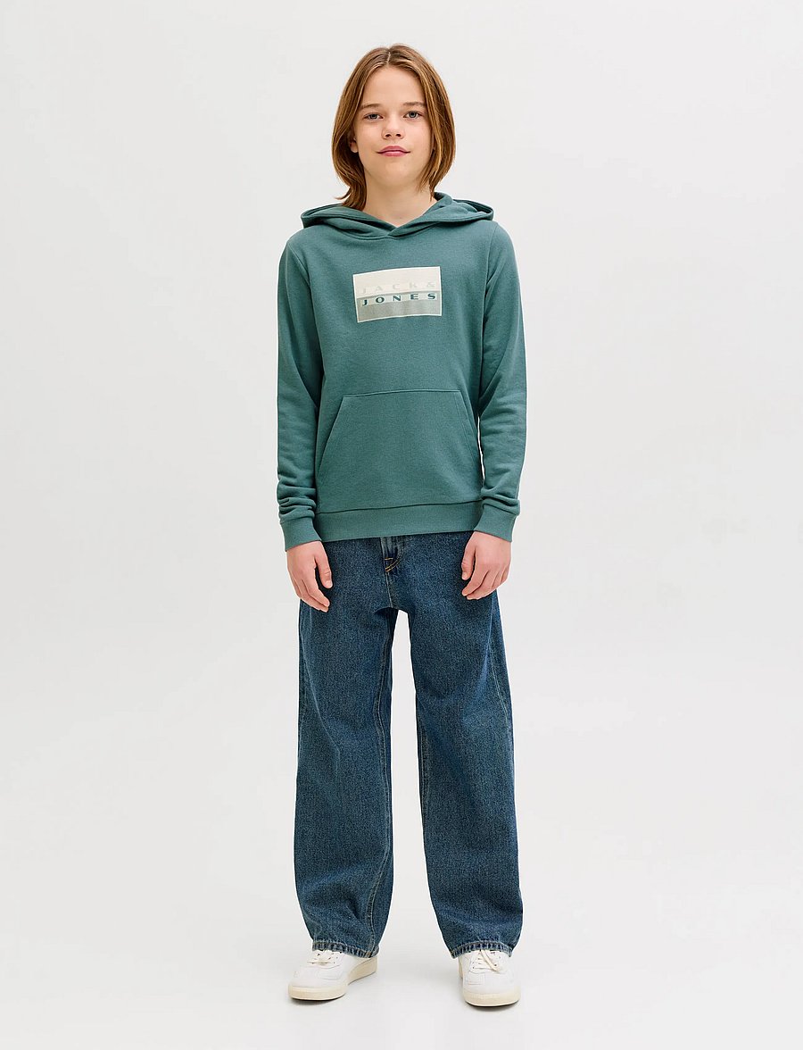 Jack & Jones - JCOFUSION GRAPHIC SWEAT HOOD UNB SN JNR - kapuzenpullover - north atlantic - 4