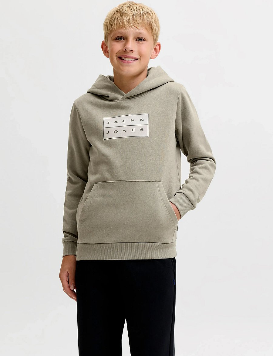 Jack & Jones - JCOFUSION GRAPHIC SWEAT HOOD UNB SN JNR - huvtröjor - vetiver - 0