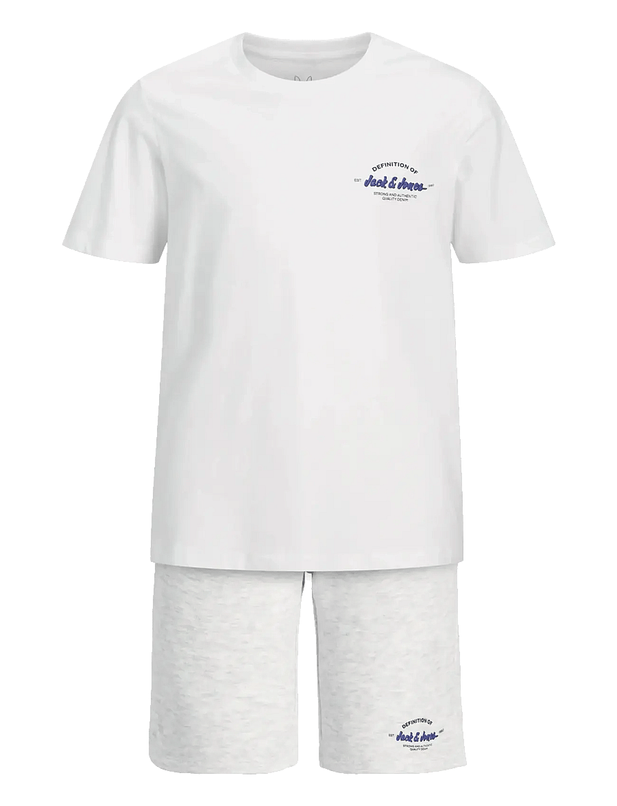 Jack & Jones - JJBRANDON TEE SHORTS SET MP JNR - bright white - 2