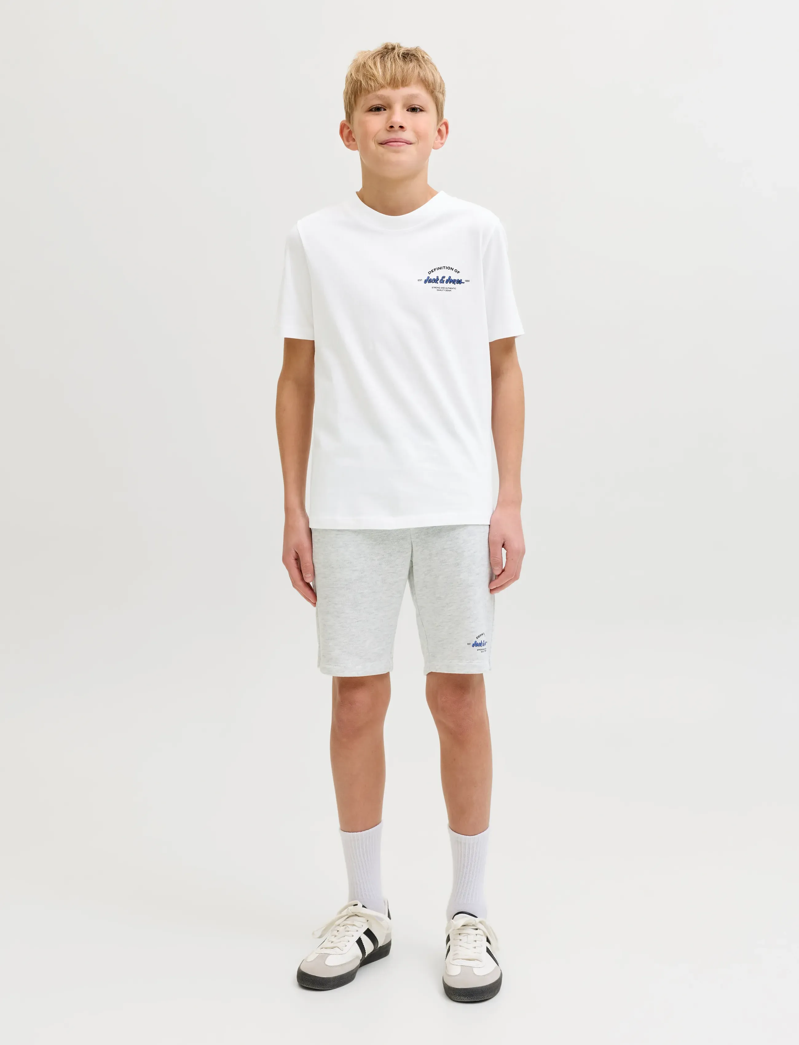 Jack & Jones JJBRANDON TEE SHORTS SET MP JNR - Set - BRIGHT WHITE / white