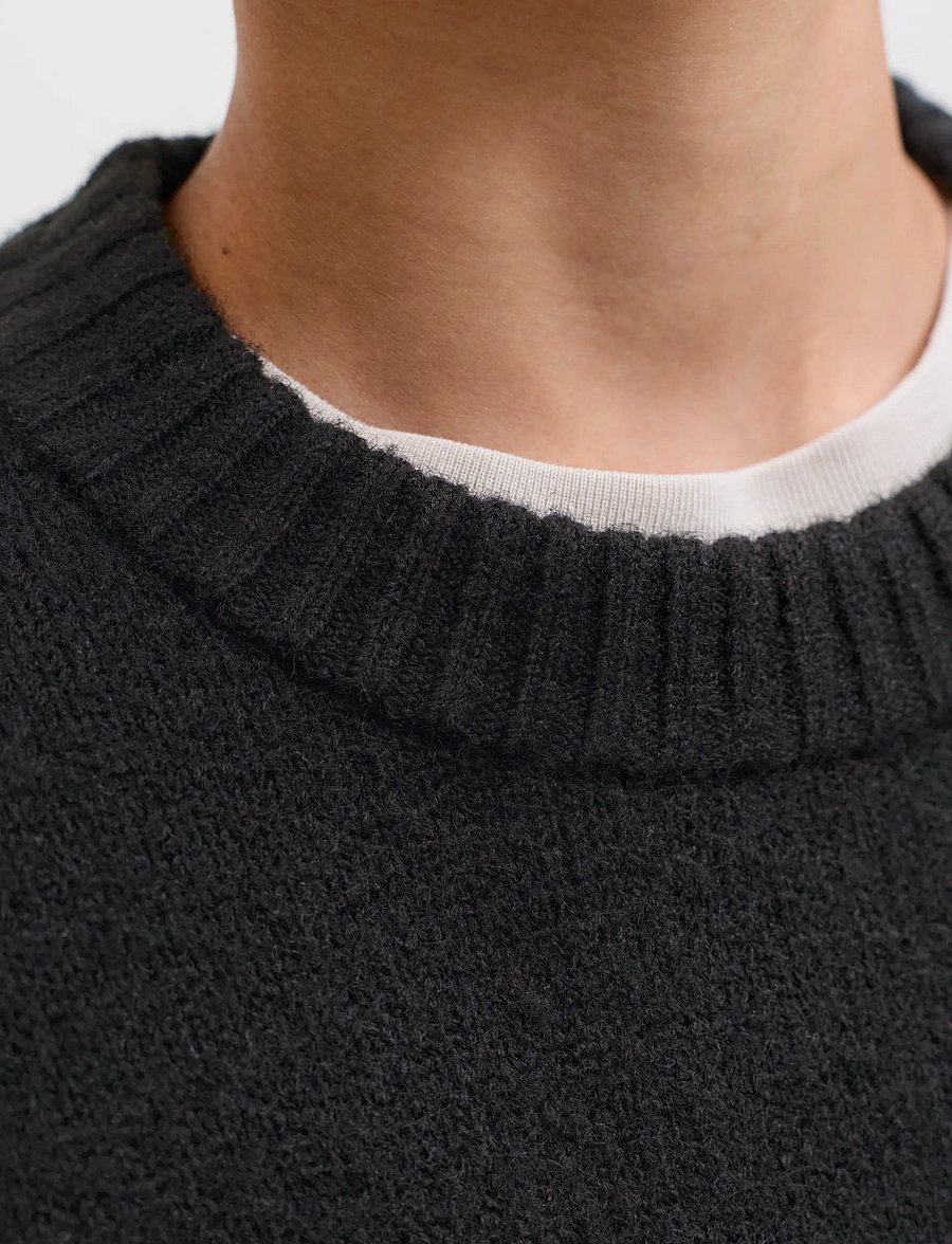 Jack & Jones - JJESOHO OLLIE KNIT CREW NECK SN JNR - black - 4