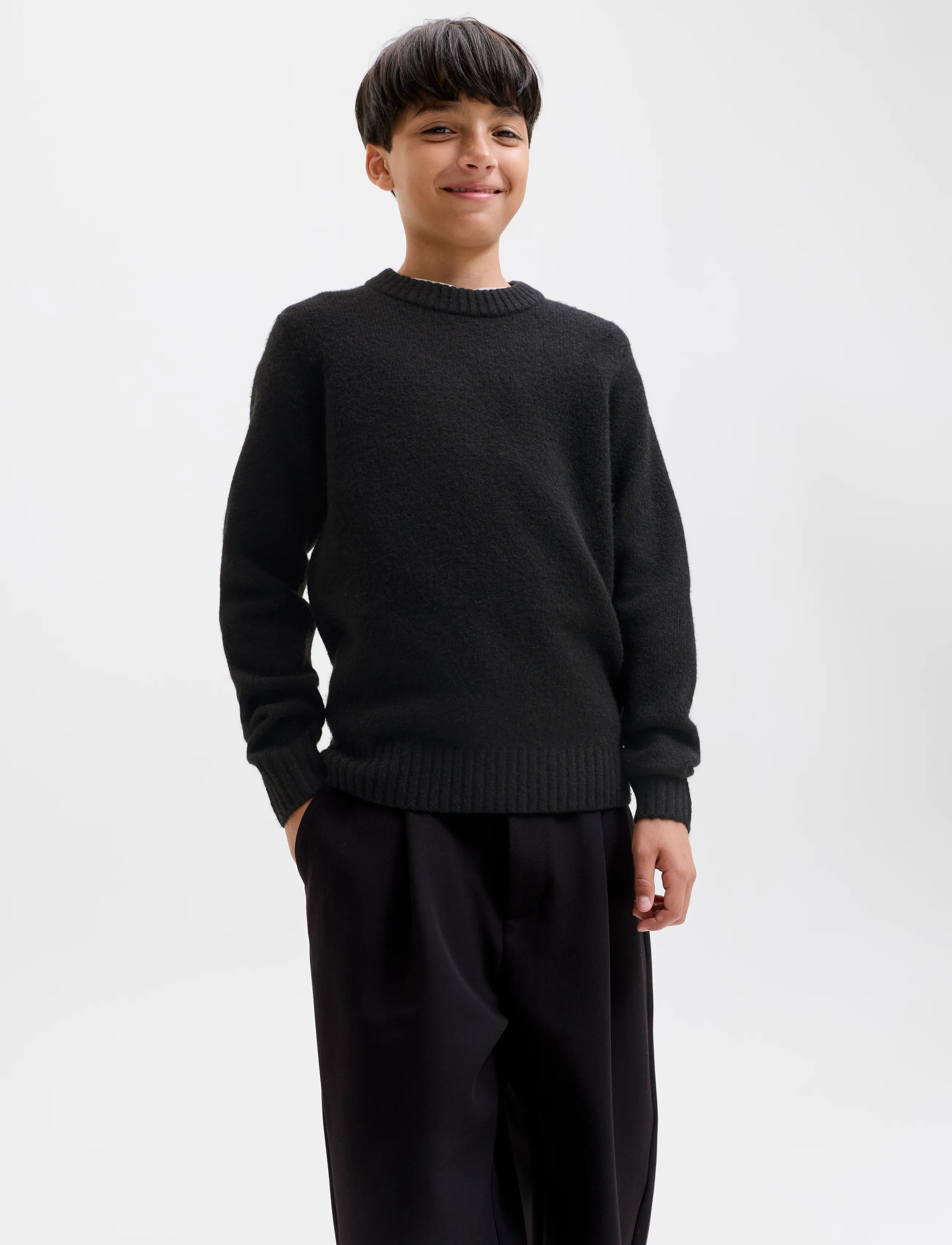 Jack & Jones - JJESOHO OLLIE KNIT CREW NECK SN JNR - black - 5