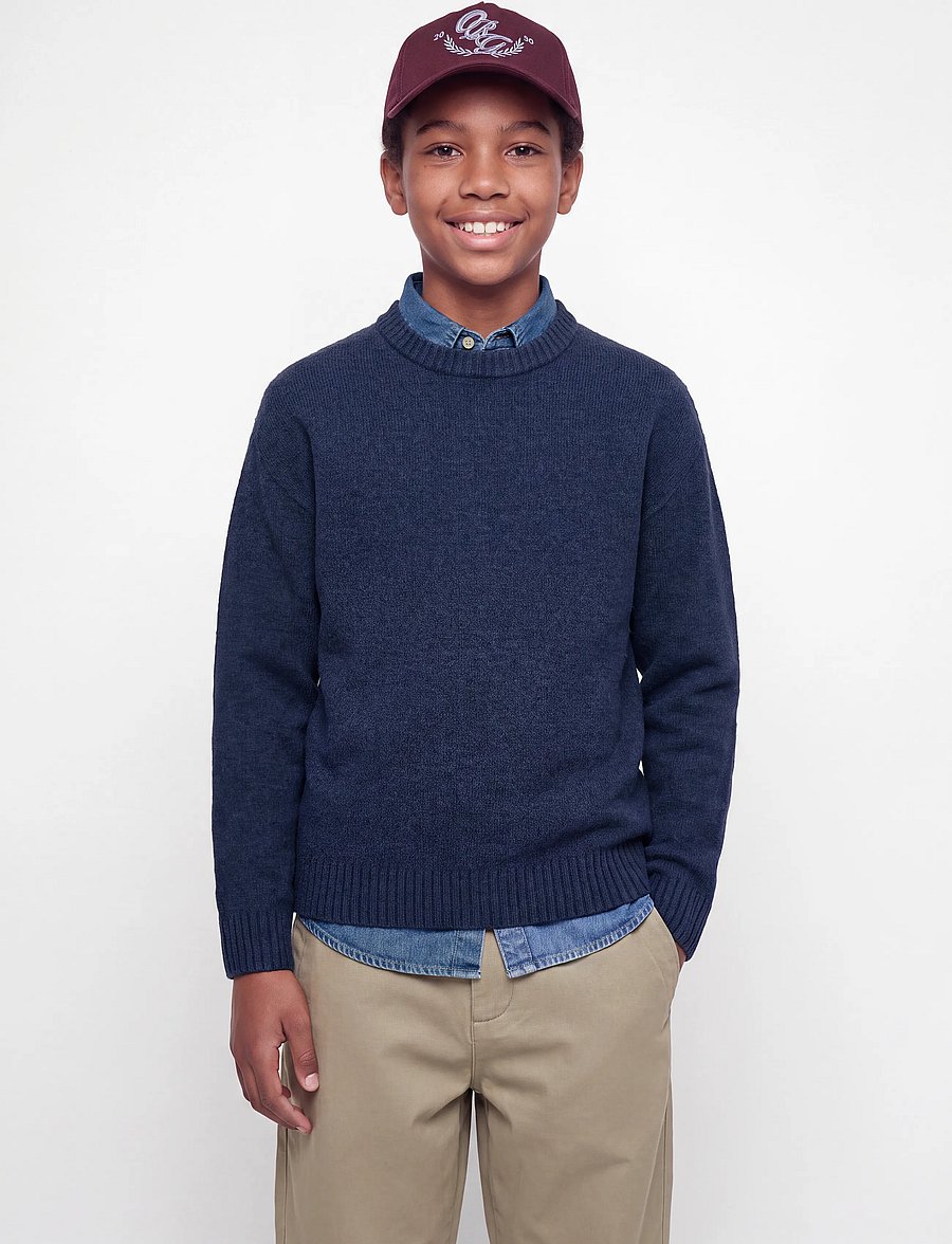 Jack & Jones - JJESOHO OLLIE KNIT CREW NECK SN JNR - trøjer - navy blazer - 0