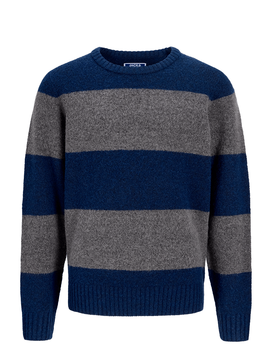 Jack & Jones - JJESOHO OLLIE KNIT CREW NECK SN JNR - navy blazer - 0