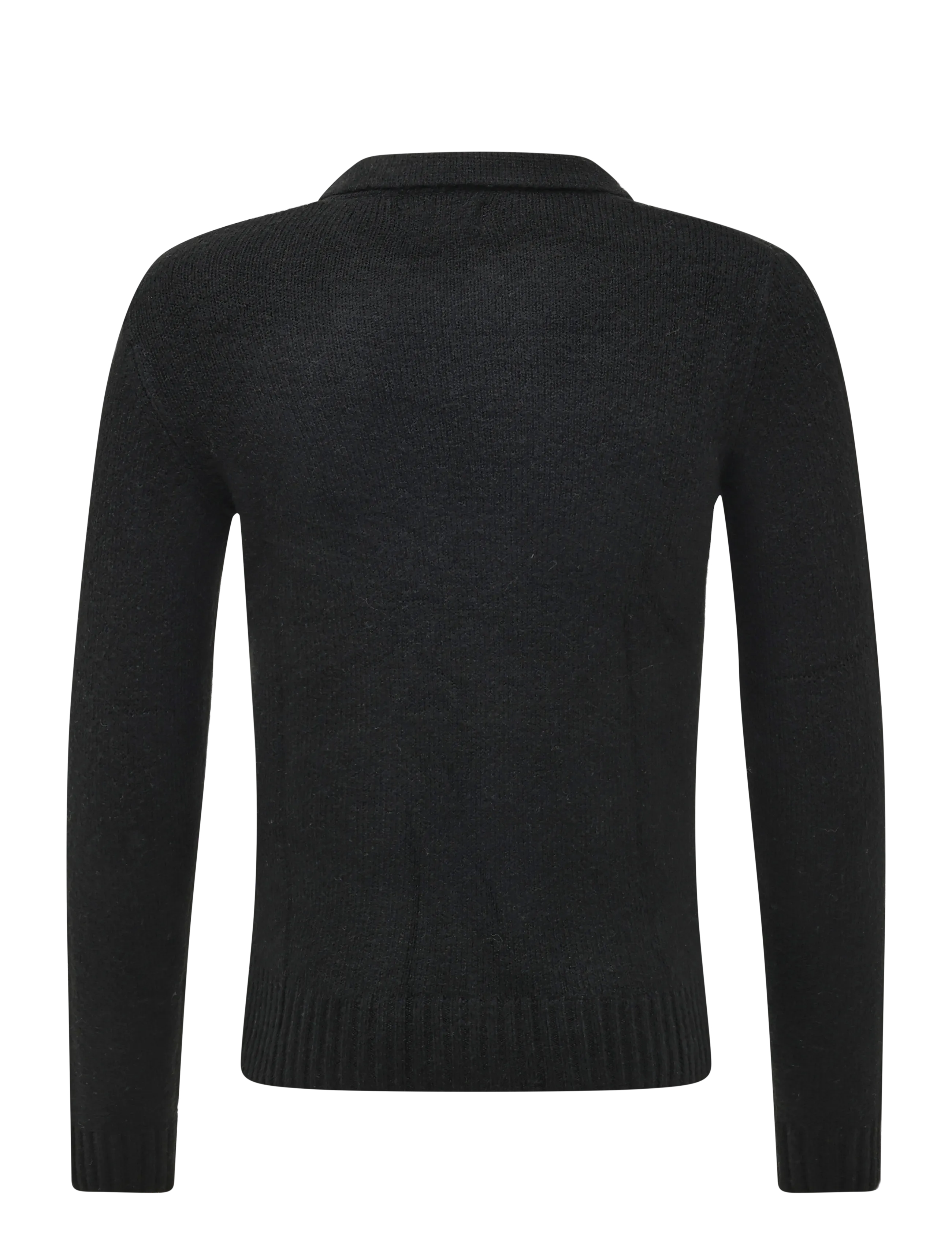 Jack & Jones - JJESOHO OLLIE KNIT SPLIT NECK JNR - pikkade varrukatega polod - black - 2