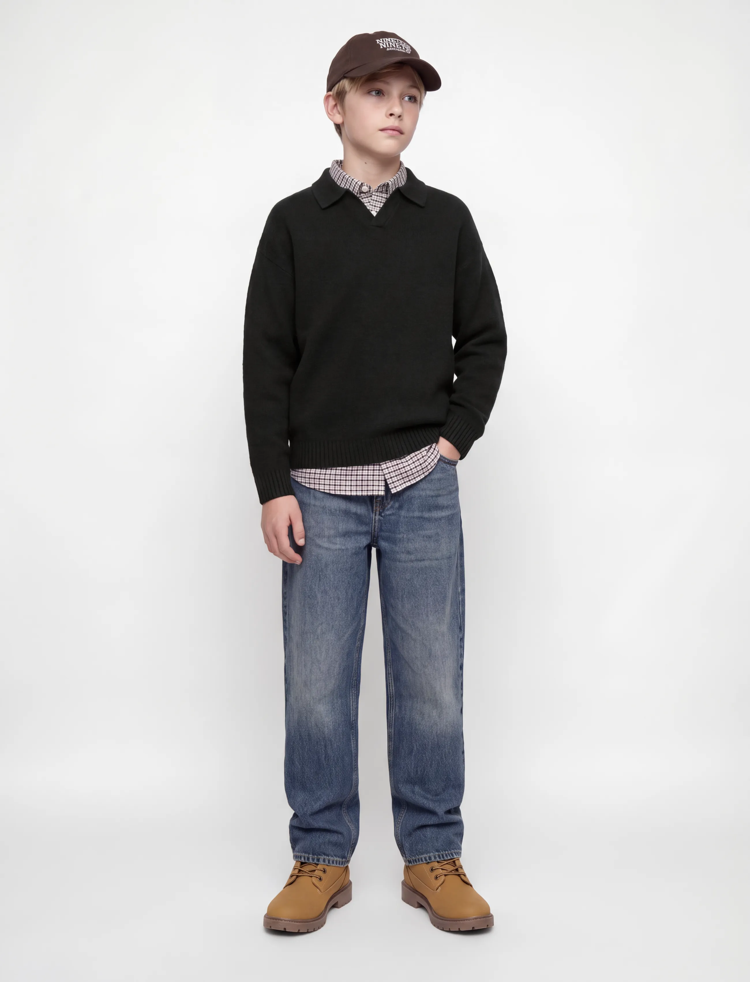 Jack & Jones - JJESOHO OLLIE KNIT SPLIT NECK JNR - black - 3