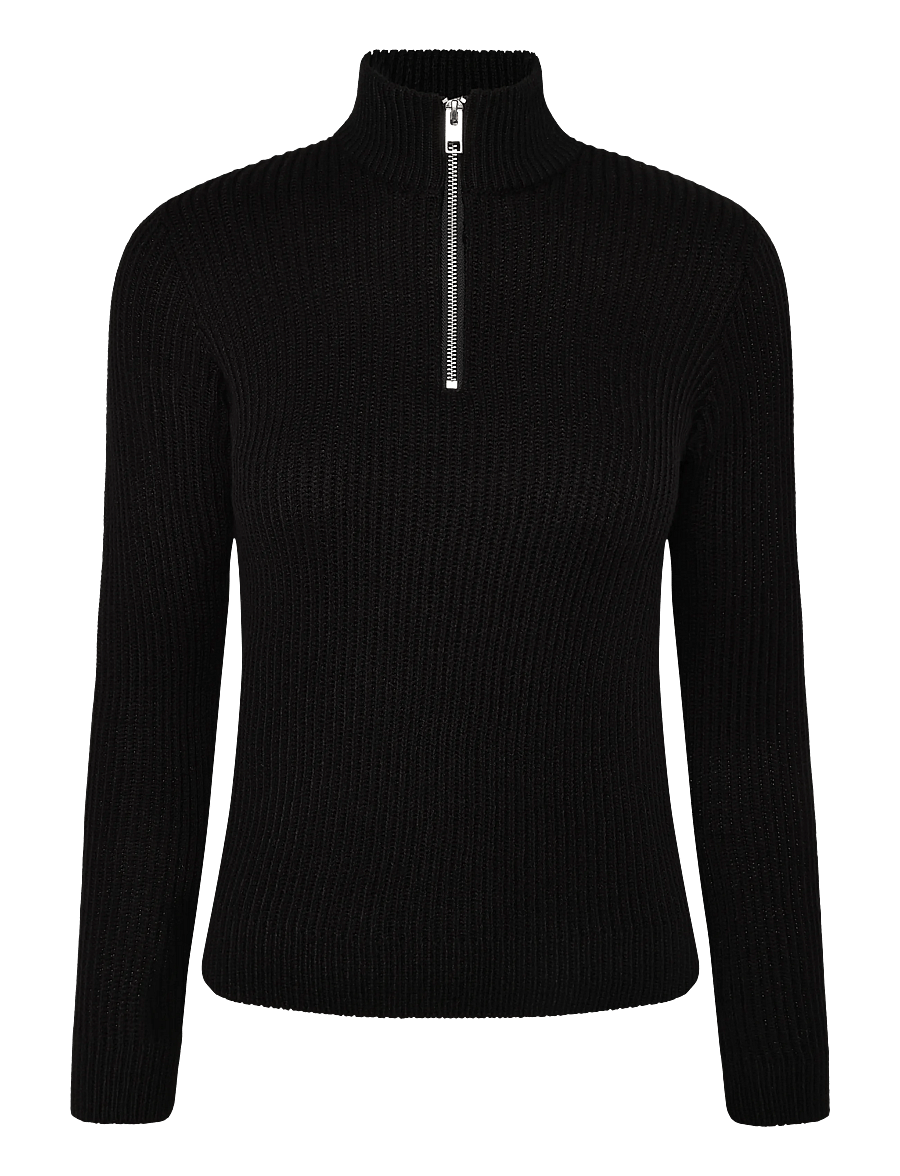 Jack & Jones - JJPANNEL KNIT HALF ZIP AW26 JNR - pullover - black - 1
