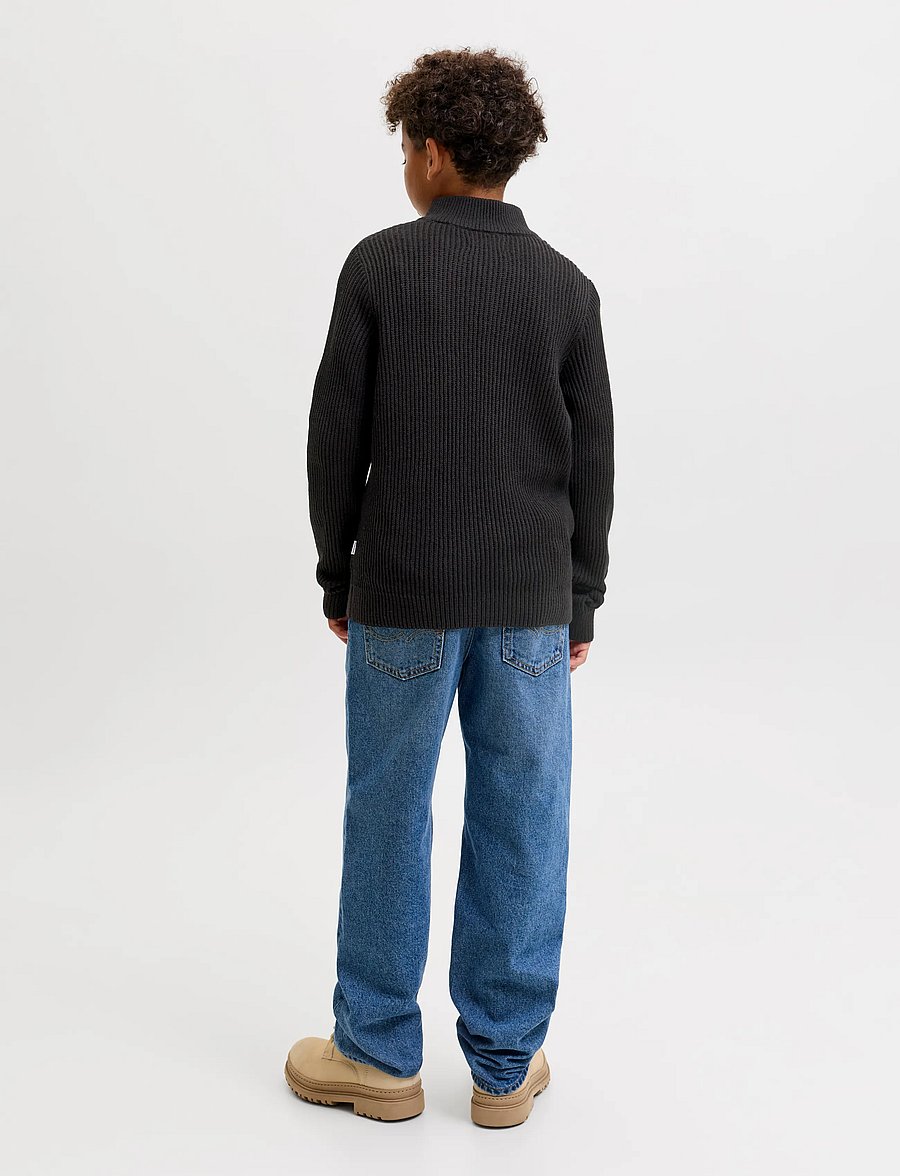 Jack & Jones - JJPANNEL KNIT HALF ZIP AW26 JNR - black - 2