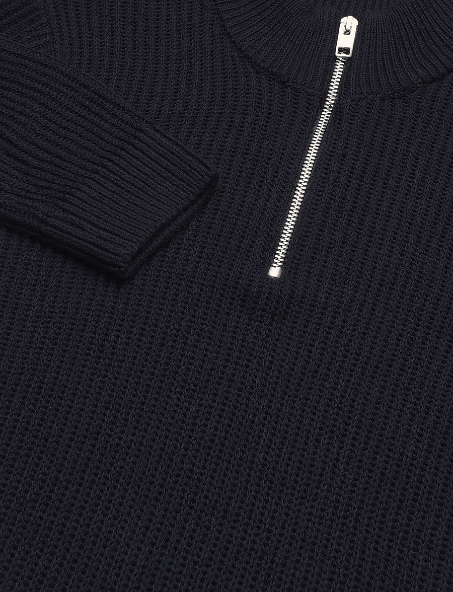 Jack & Jones - JJPANNEL KNIT HALF ZIP AW26 JNR - pullover - navy blazer - 2