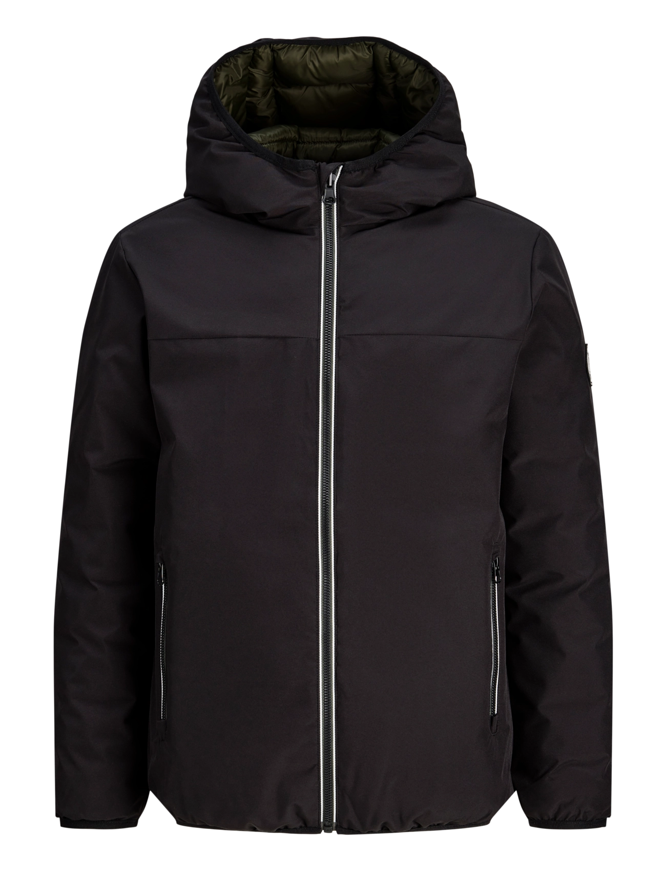 Jack & Jones JJEBROOKLYN REVERSIBLE JACKET SN JNR - Termojoped - BLACK / black
